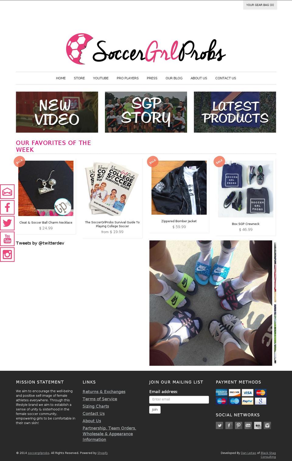 soccergrlproblems.com shopify website screenshot