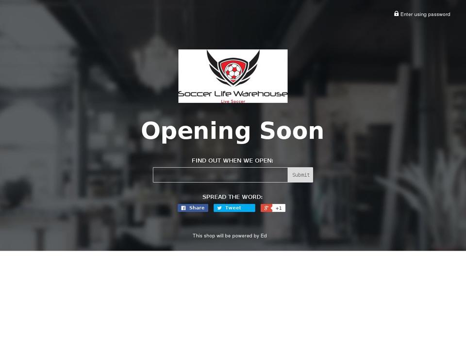 soccerlifewarehouse.com shopify website screenshot