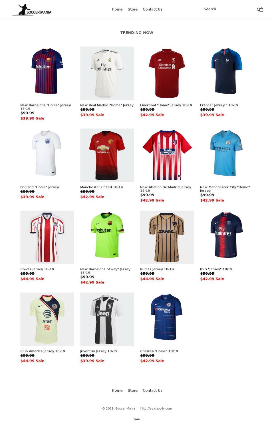NEW Shopify theme site example soccermania.co