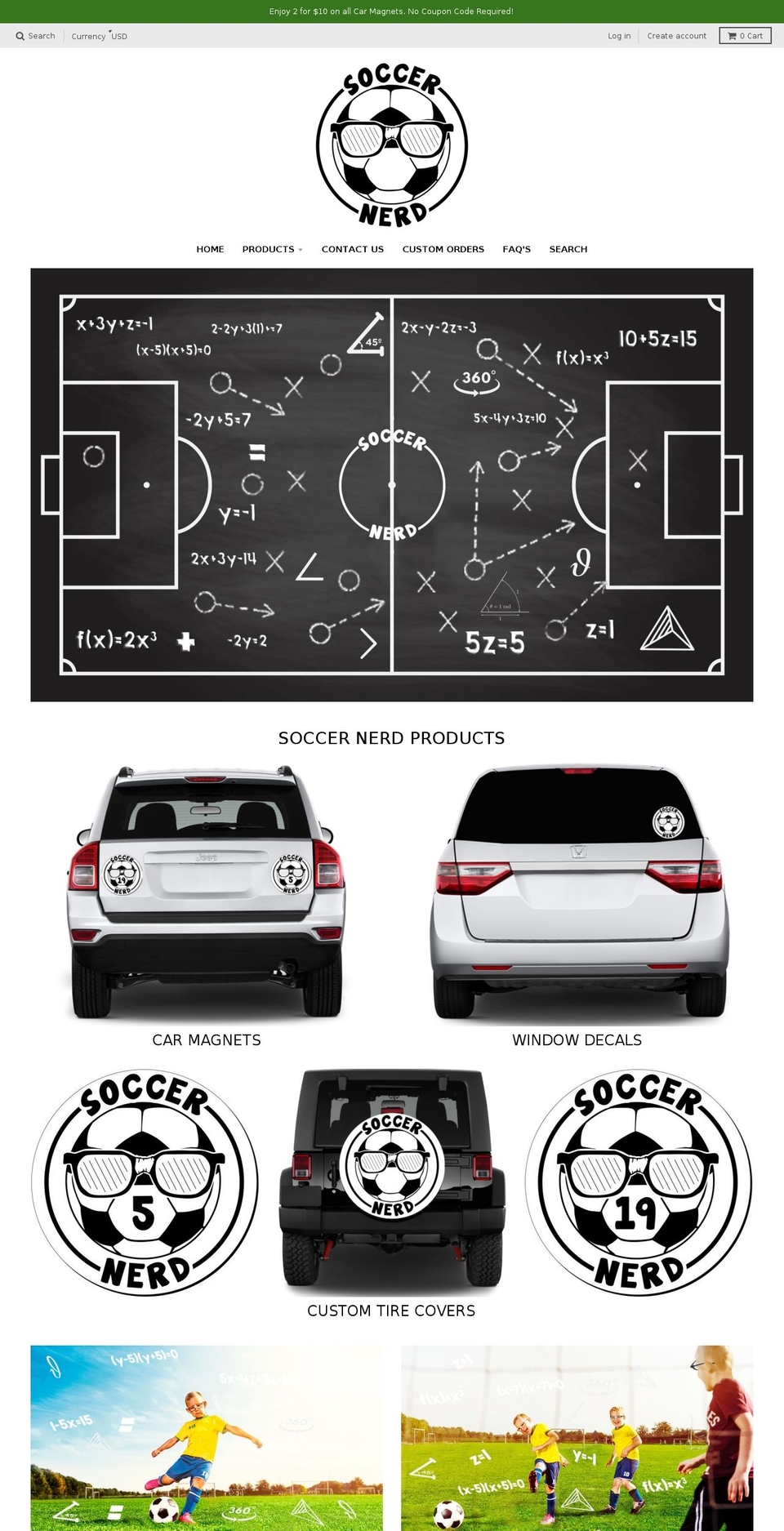 soccernerds.com — Shopify storefront screenshot