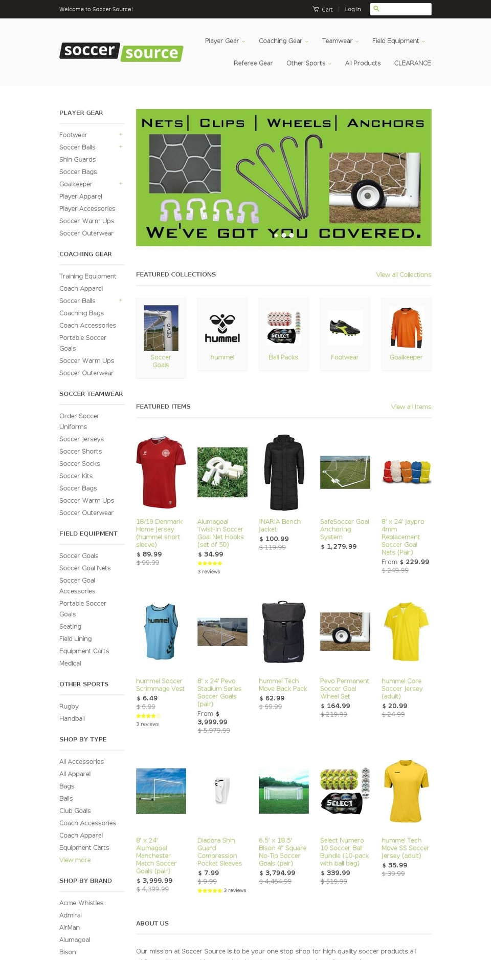 soccersource.us shopify website screenshot