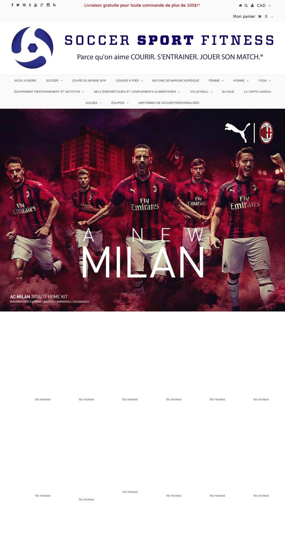 soccersportfitness.com — Shopify storefront screenshot