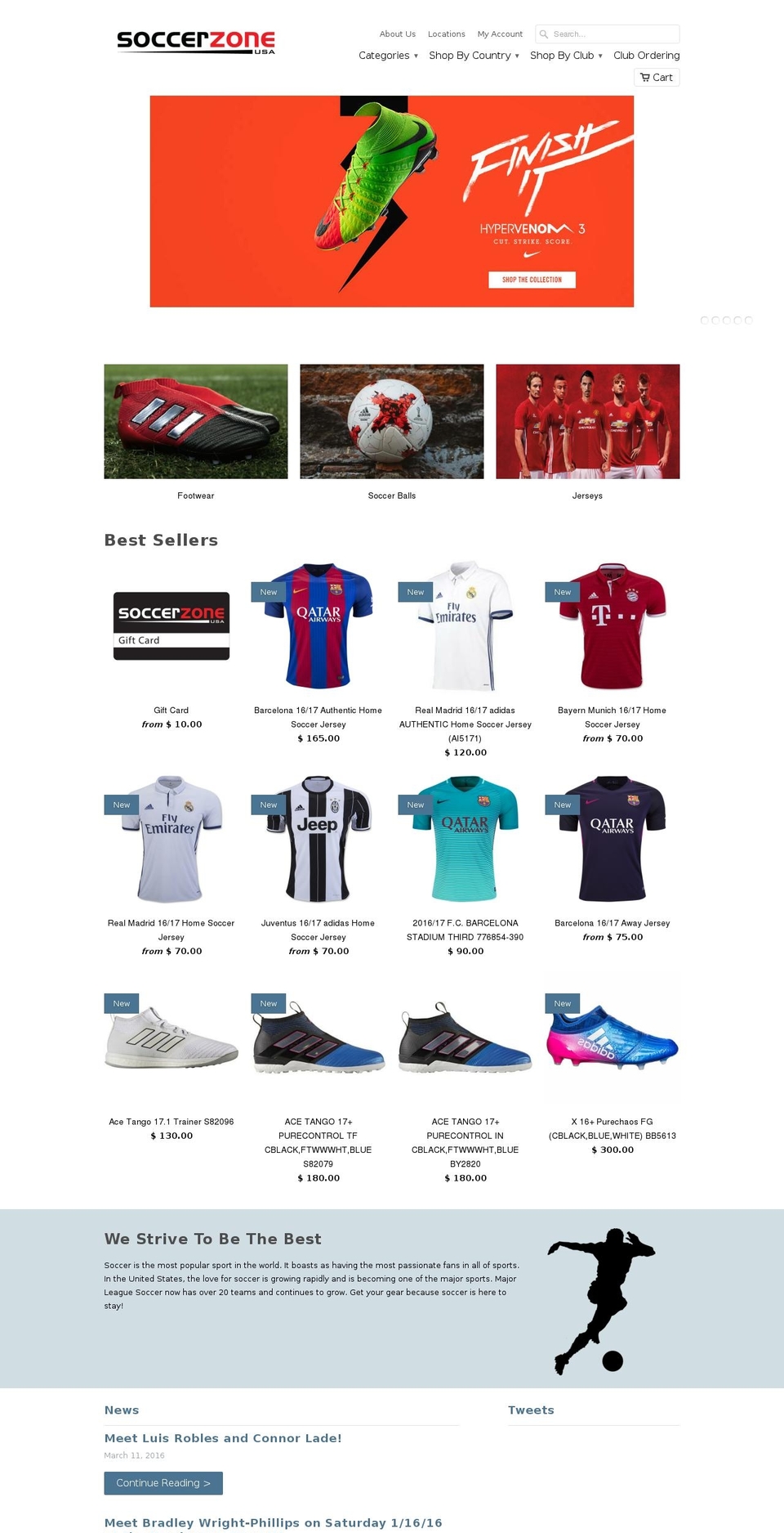 soccerzoneusa.com shopify website screenshot