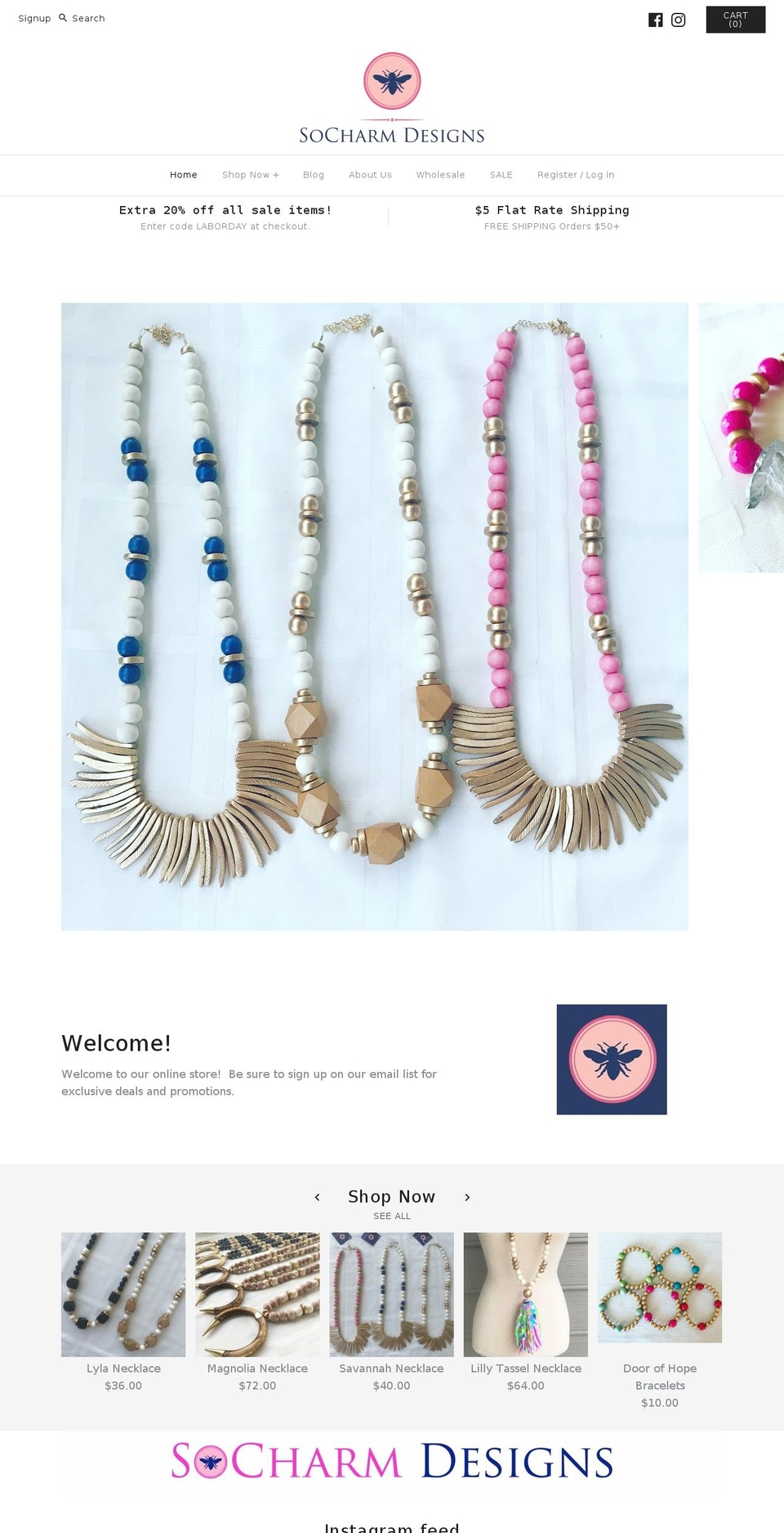 socharmdesigns.com — Shopify storefront screenshot