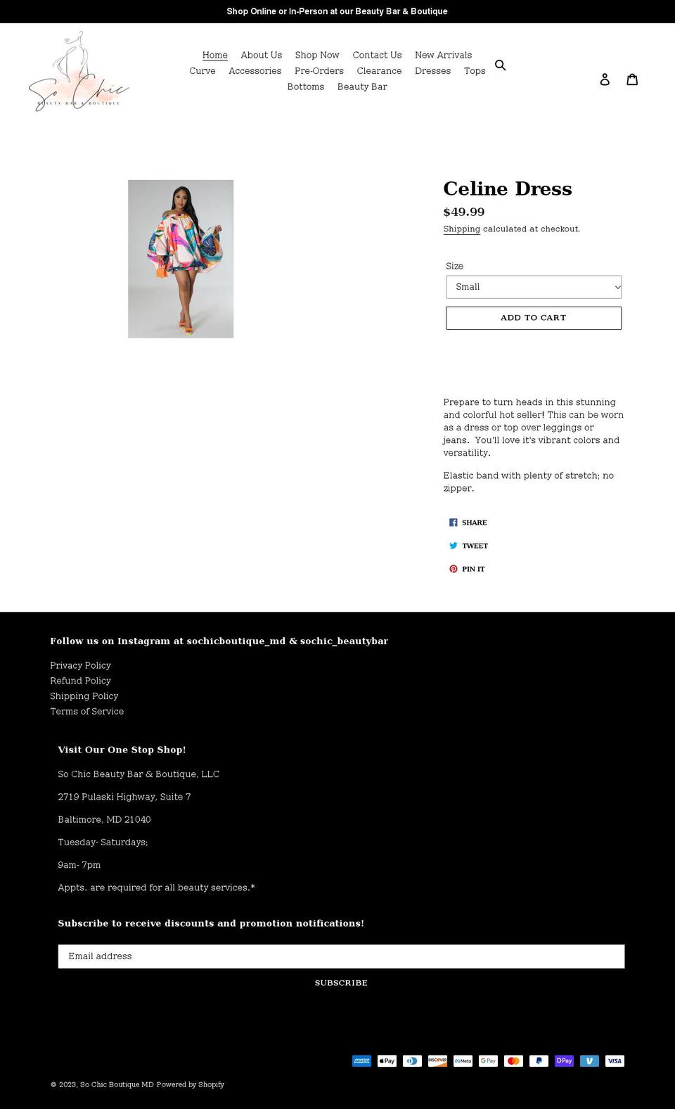 Themeeve Shopify theme site example sochicboutiquemd.com