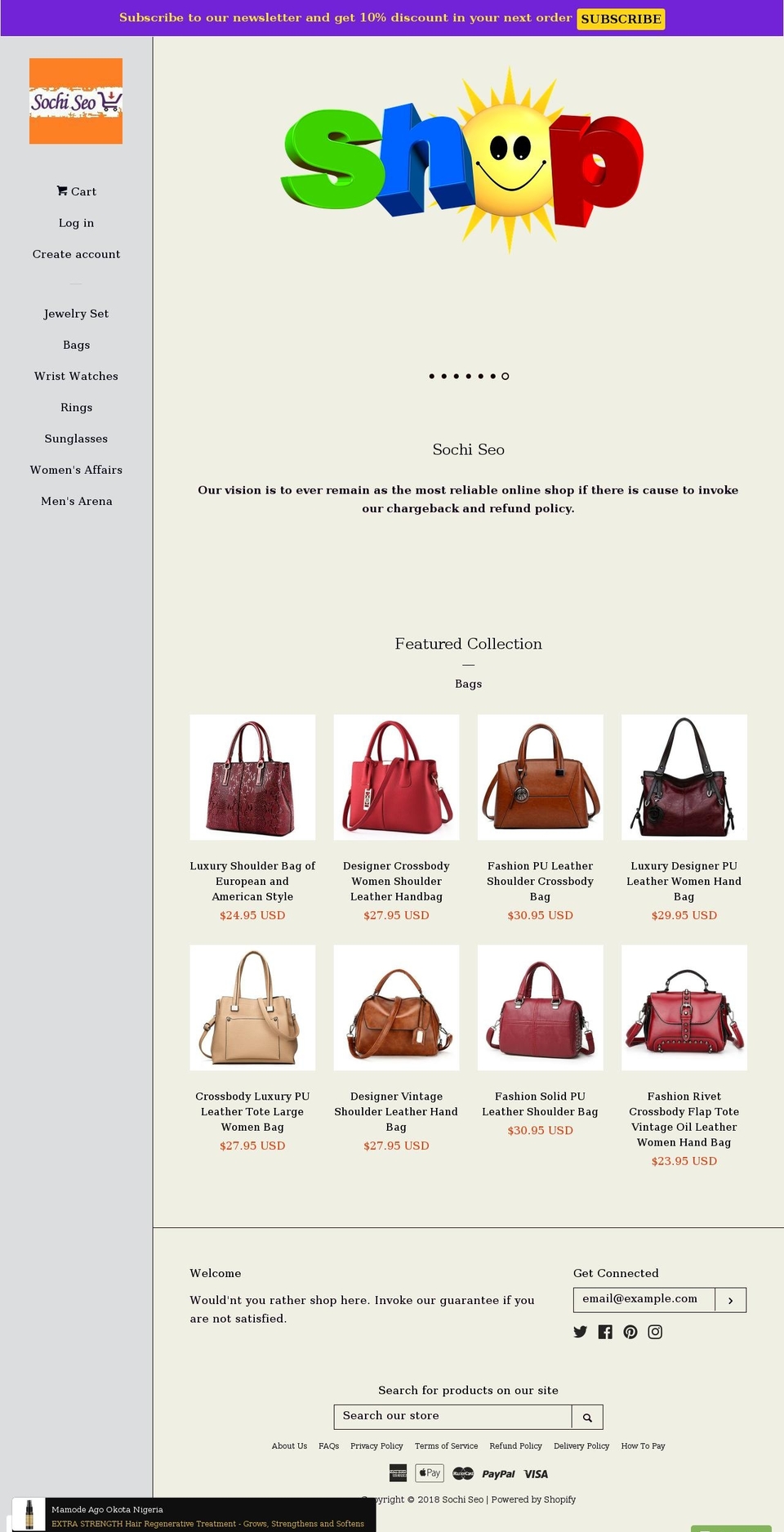 sochiseo.com — Shopify storefront screenshot