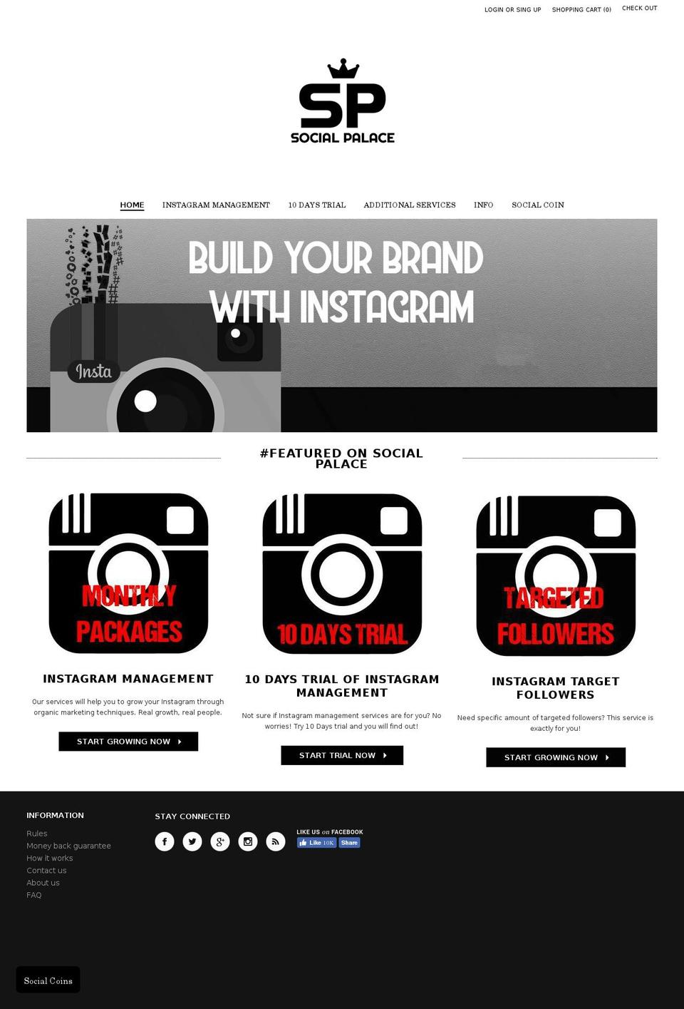 social-palace.com shopify website screenshot