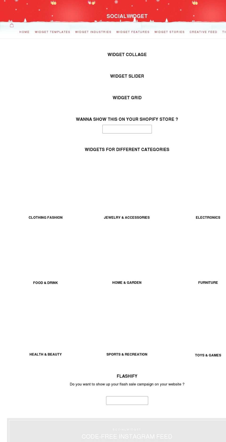 social-widget.myshopify.com shopify website screenshot