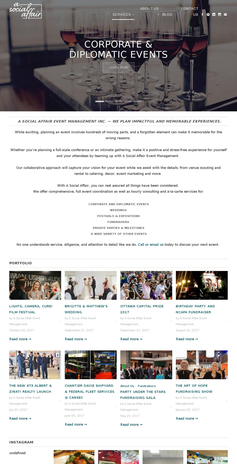 socialaffair.ca shopify website screenshot