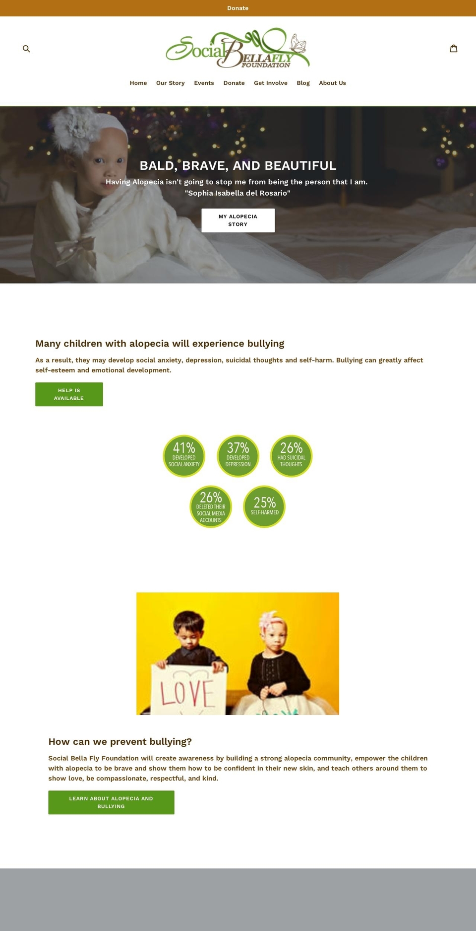 socialbellafly.org shopify website screenshot
