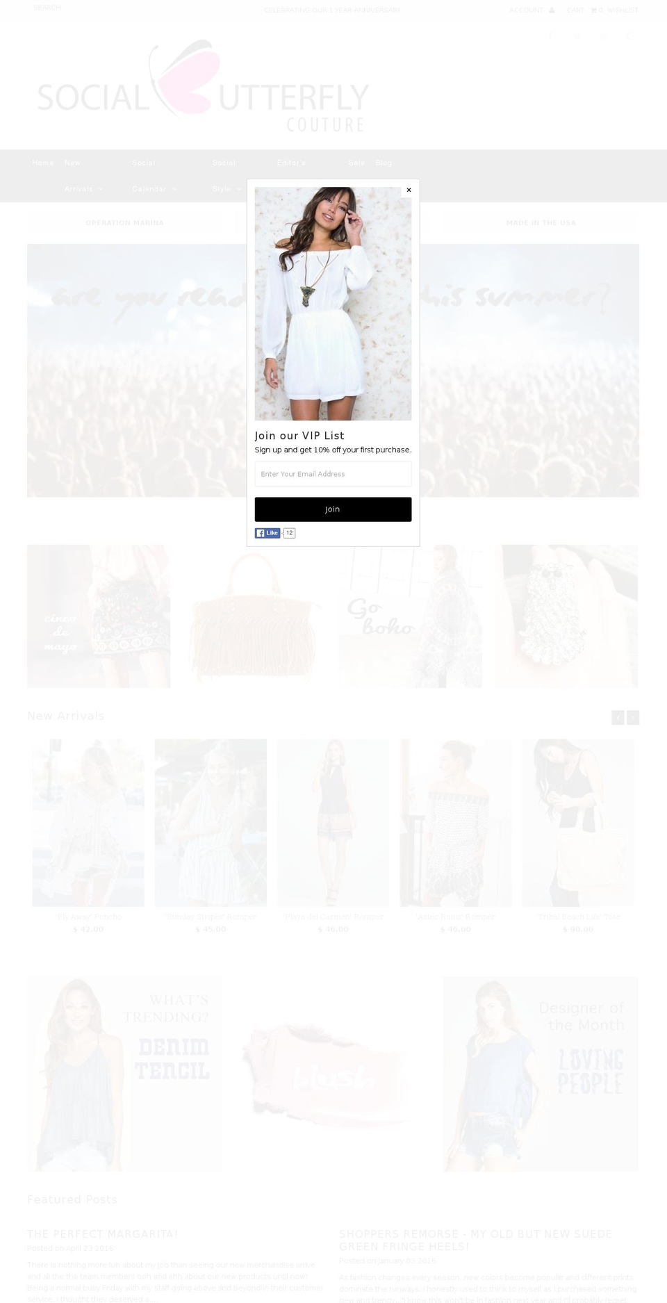 socialbutterflycouture.com shopify website screenshot