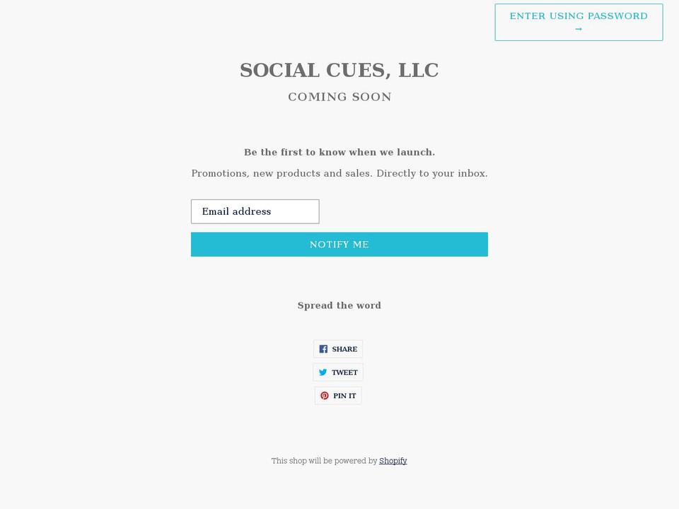 socialcuesllc.com shopify website screenshot