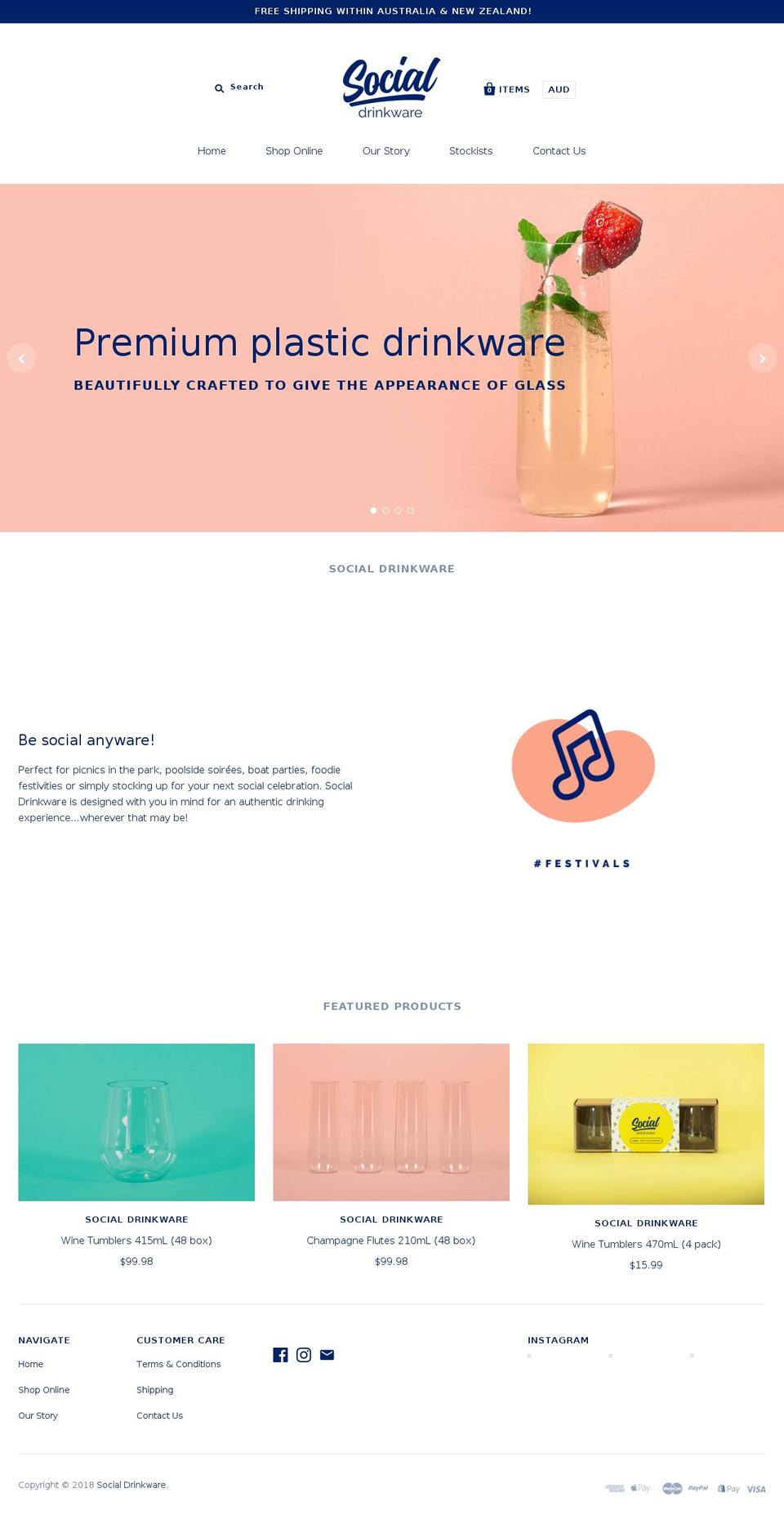 socialdrinkware.com — Shopify storefront screenshot
