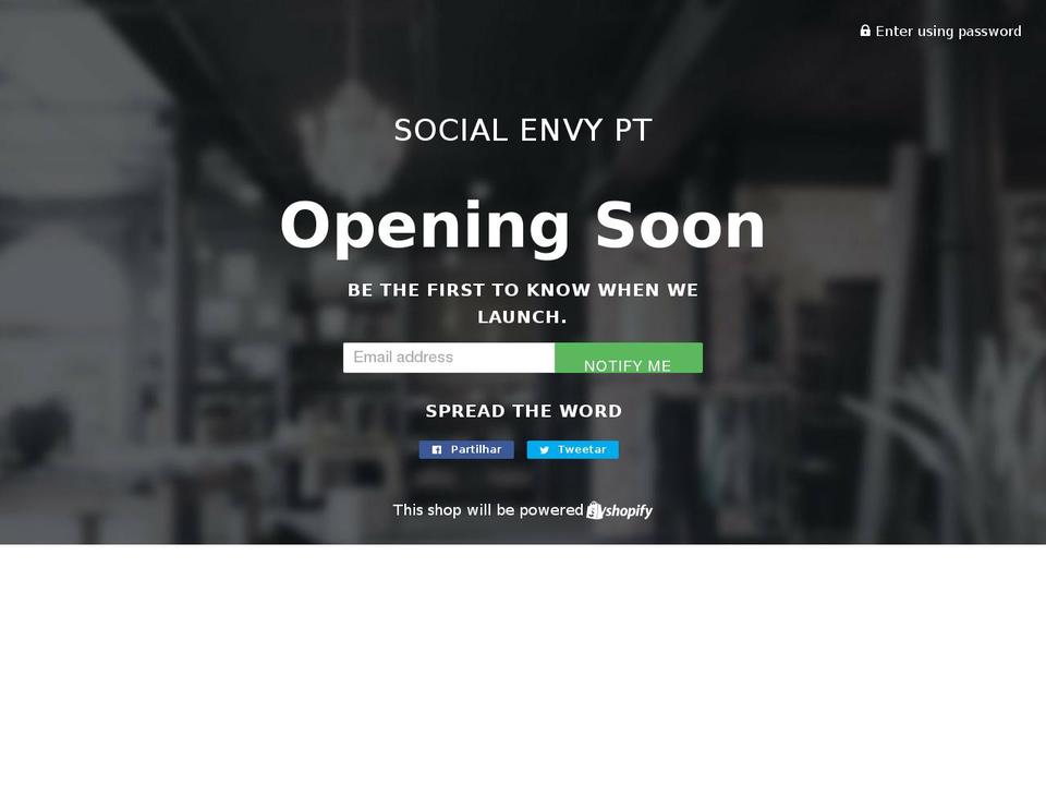 socialenvy.pt shopify website screenshot