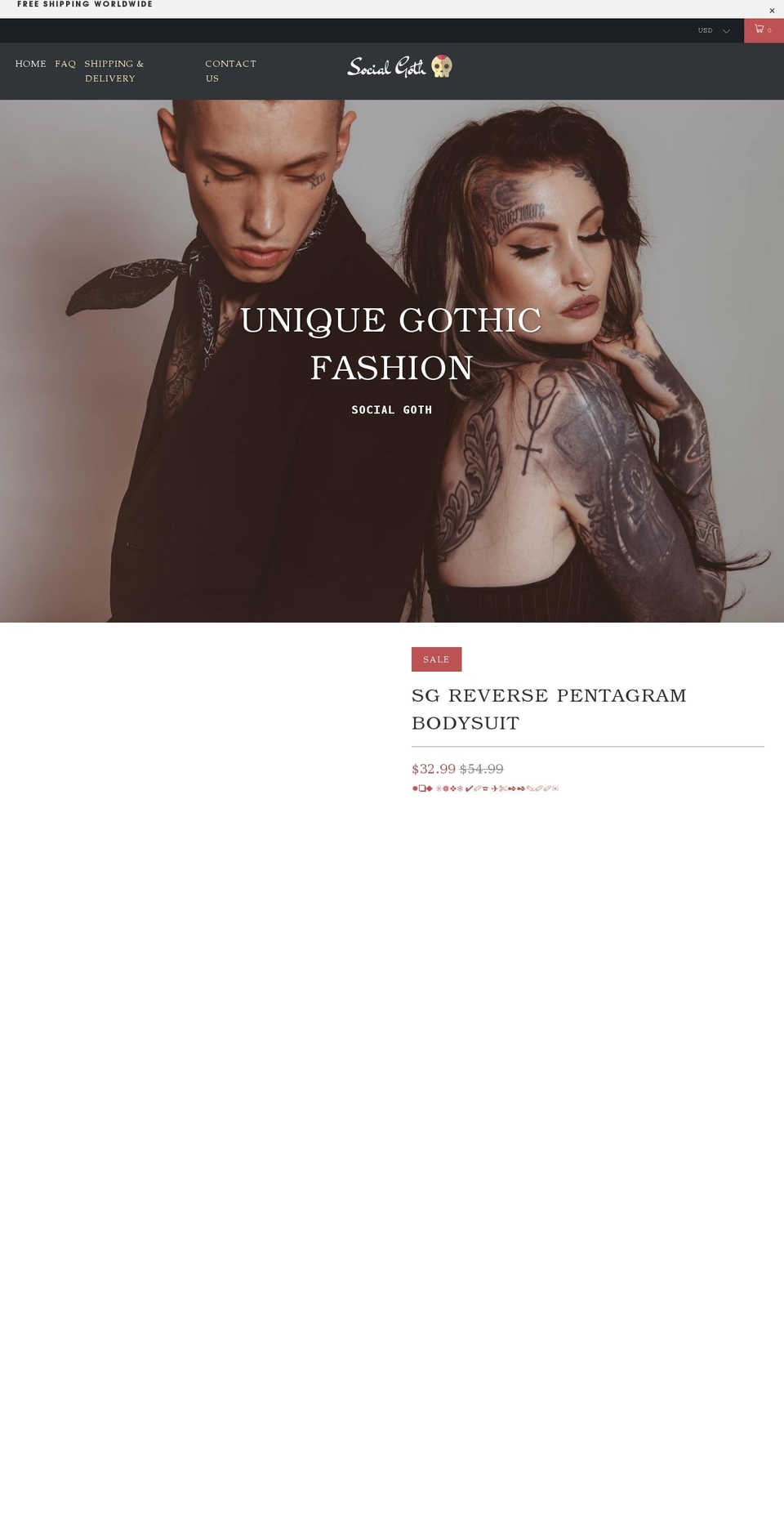 socialgoth.com shopify website screenshot