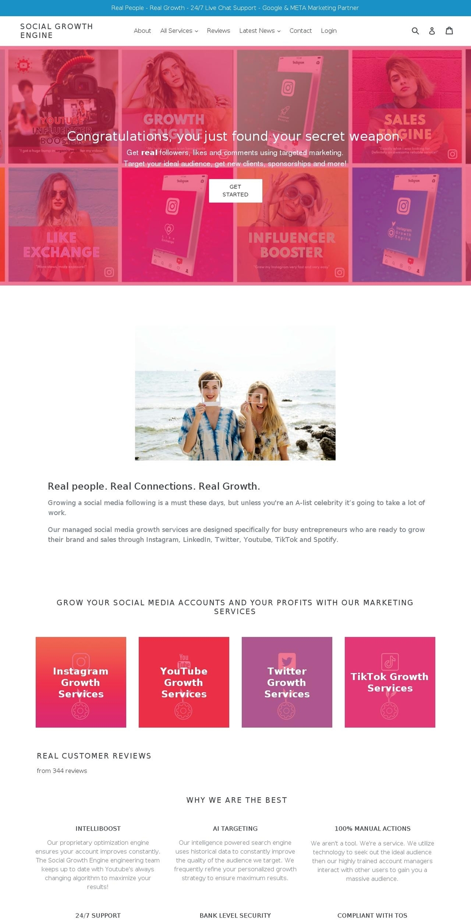 socialgrowthengine.com shopify website screenshot