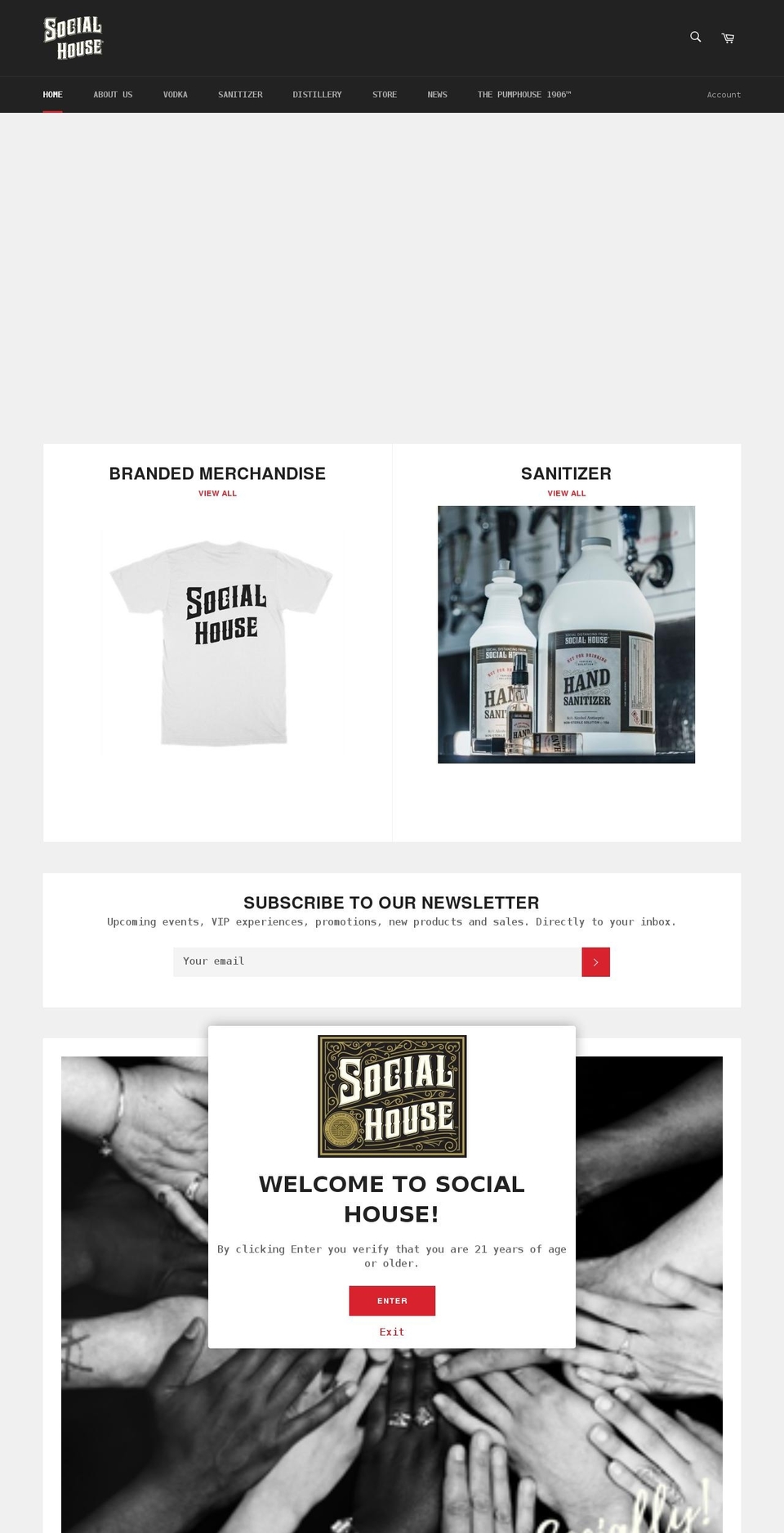 socialhousevodka.com shopify website screenshot