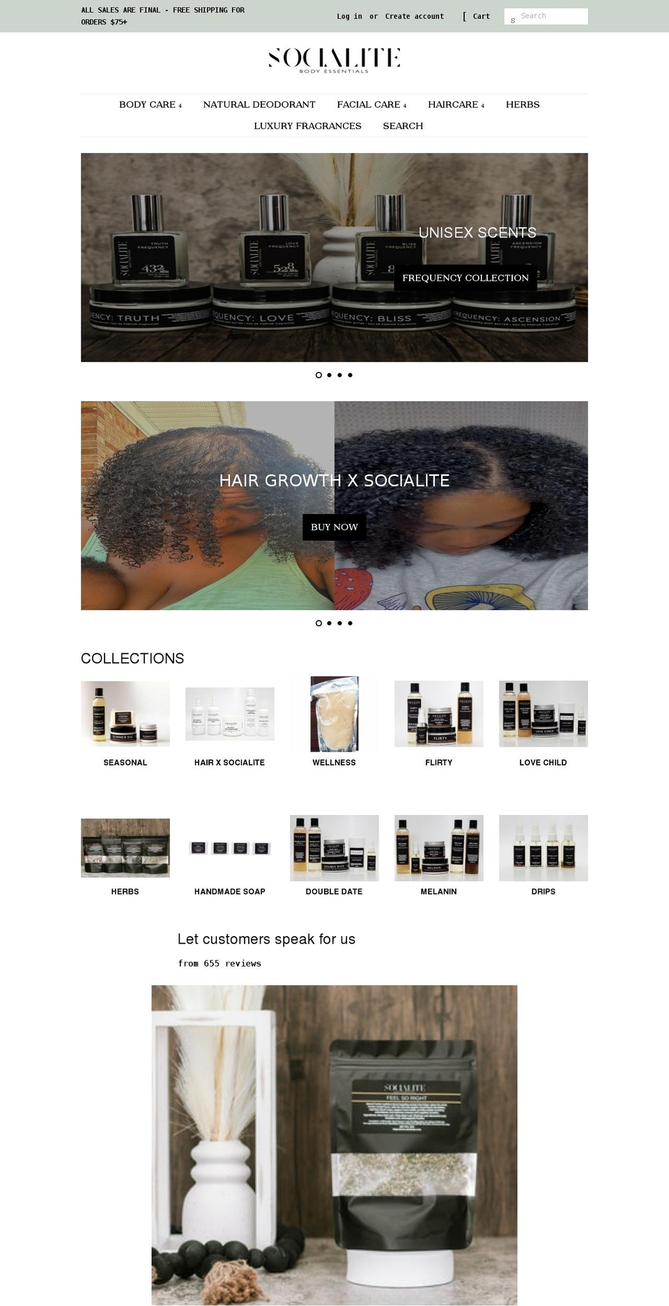 socialitebodyessentials.com — Shopify storefront screenshot