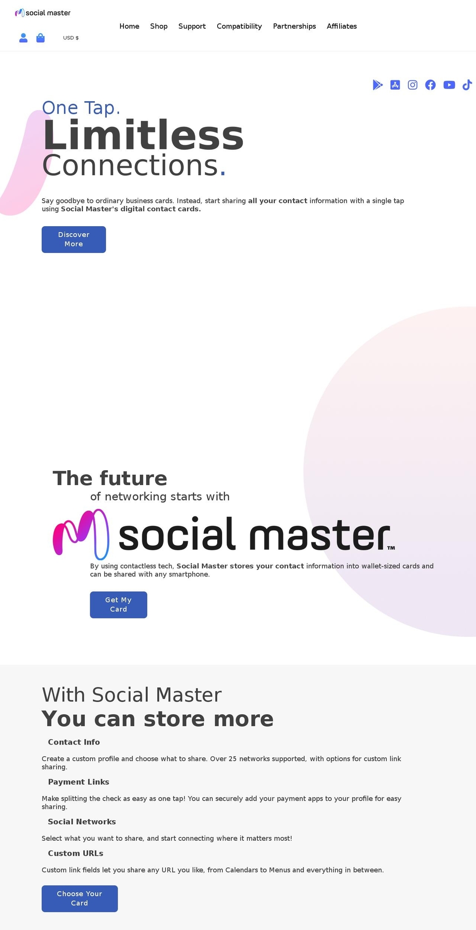 socialmaster.com shopify website screenshot