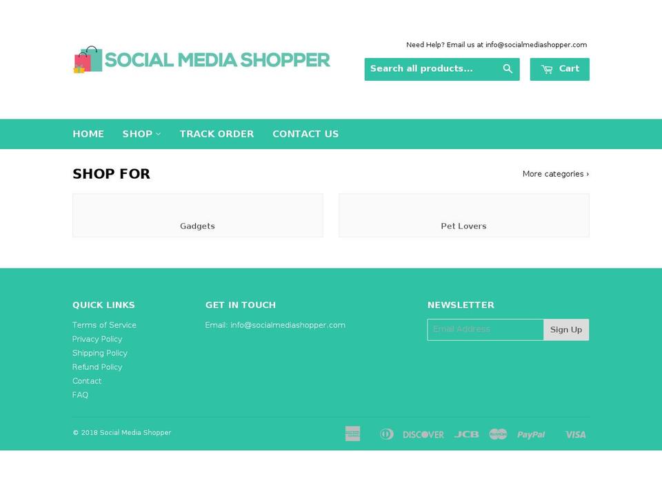 theme-x Shopify theme site example socialmediashopper.com