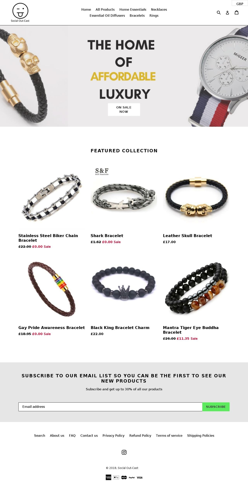 socialout-cast.com — Shopify storefront screenshot