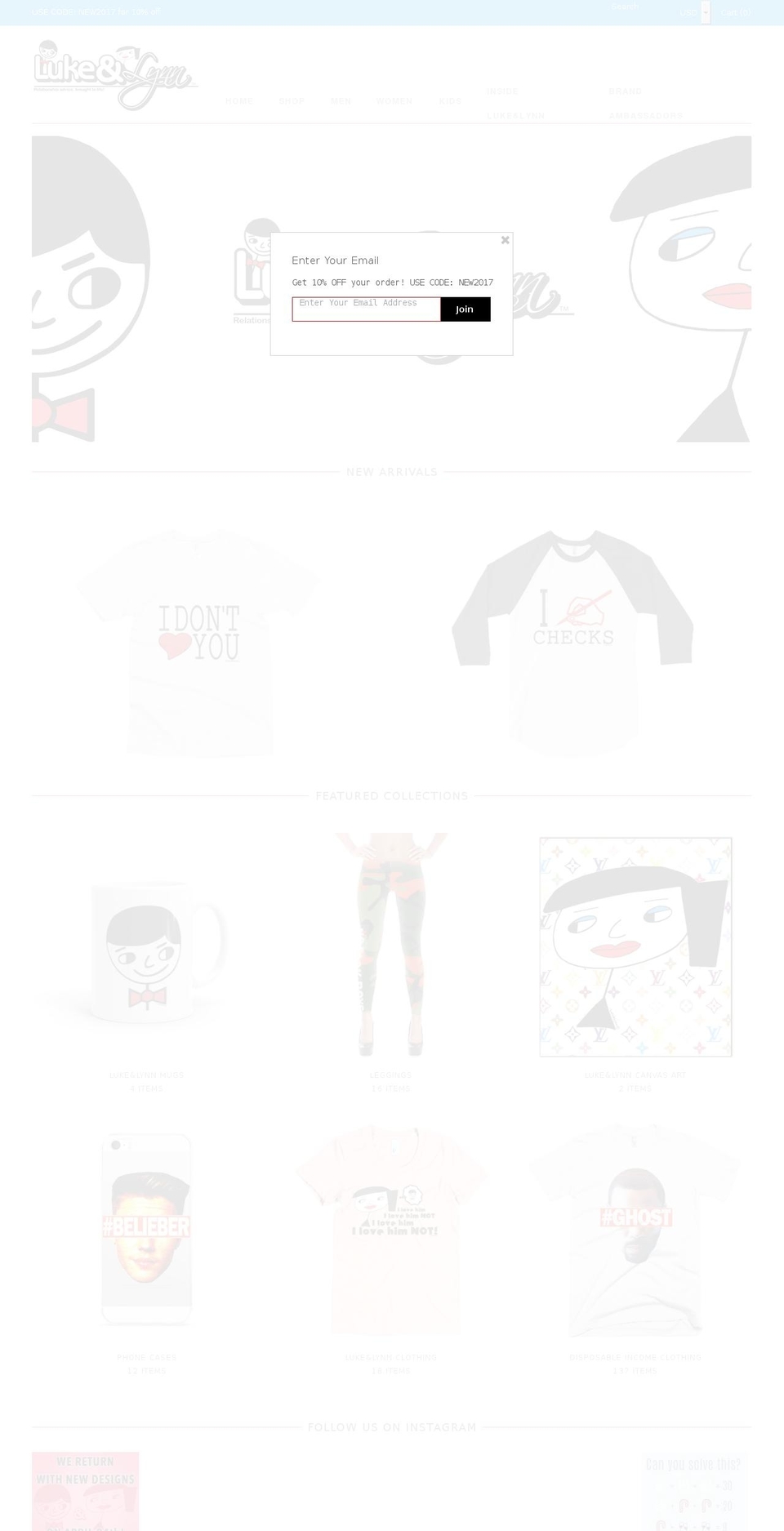 Luke\u0026Lynn | Disposable Income Clothing Shopify theme site example socialpopstar.com