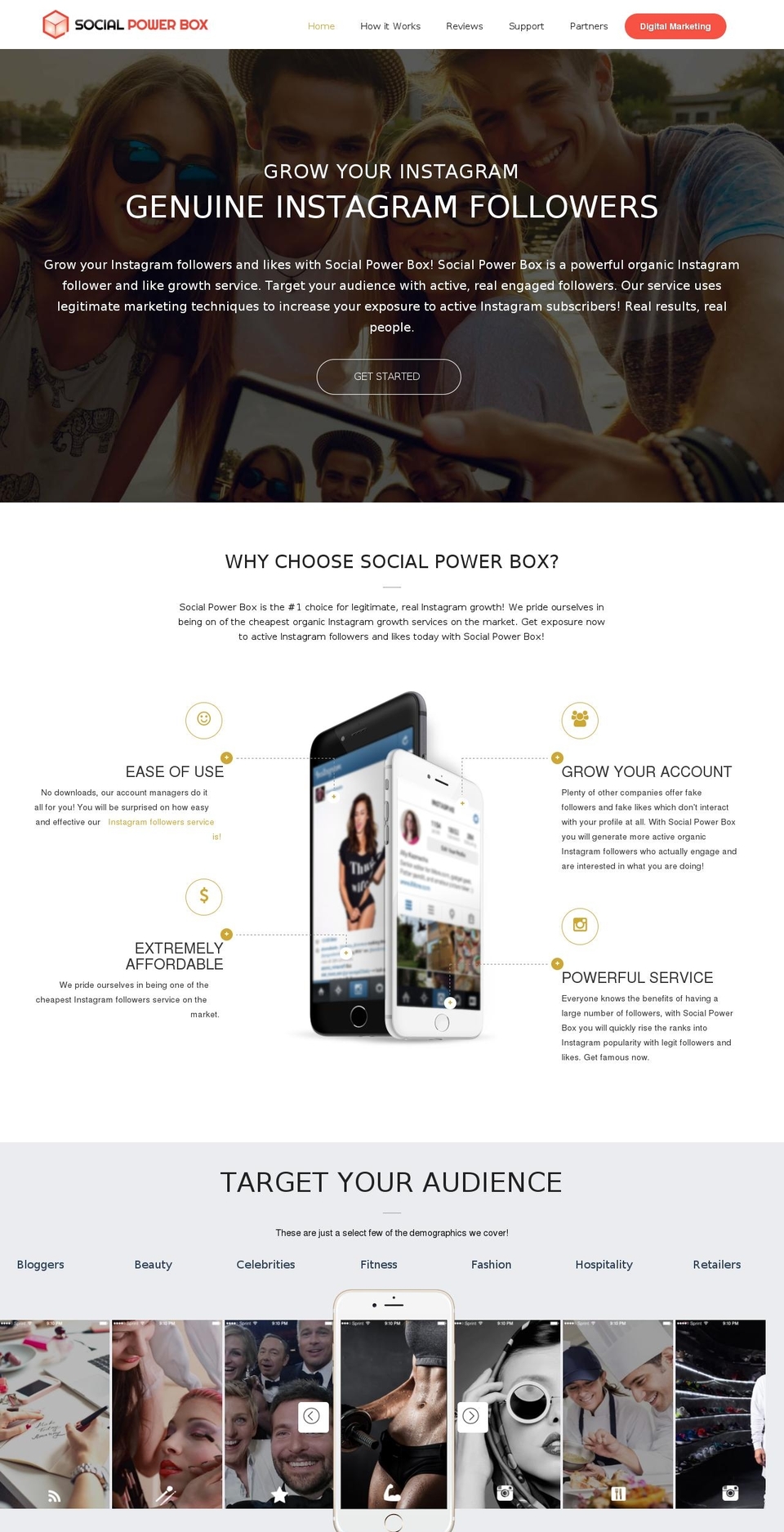 exwatch Shopify theme site example socialpowerbox.com