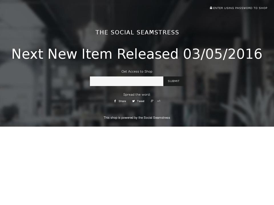 socialseamstress.com shopify website screenshot