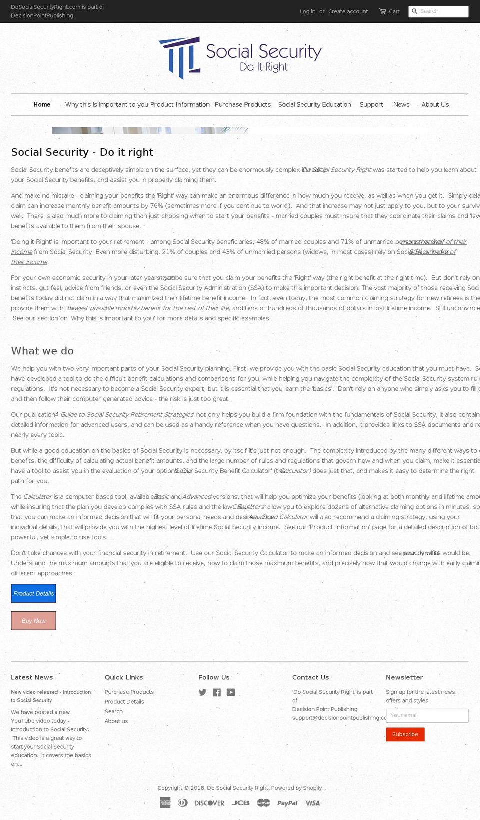 socialsecuritydoitright.com shopify website screenshot