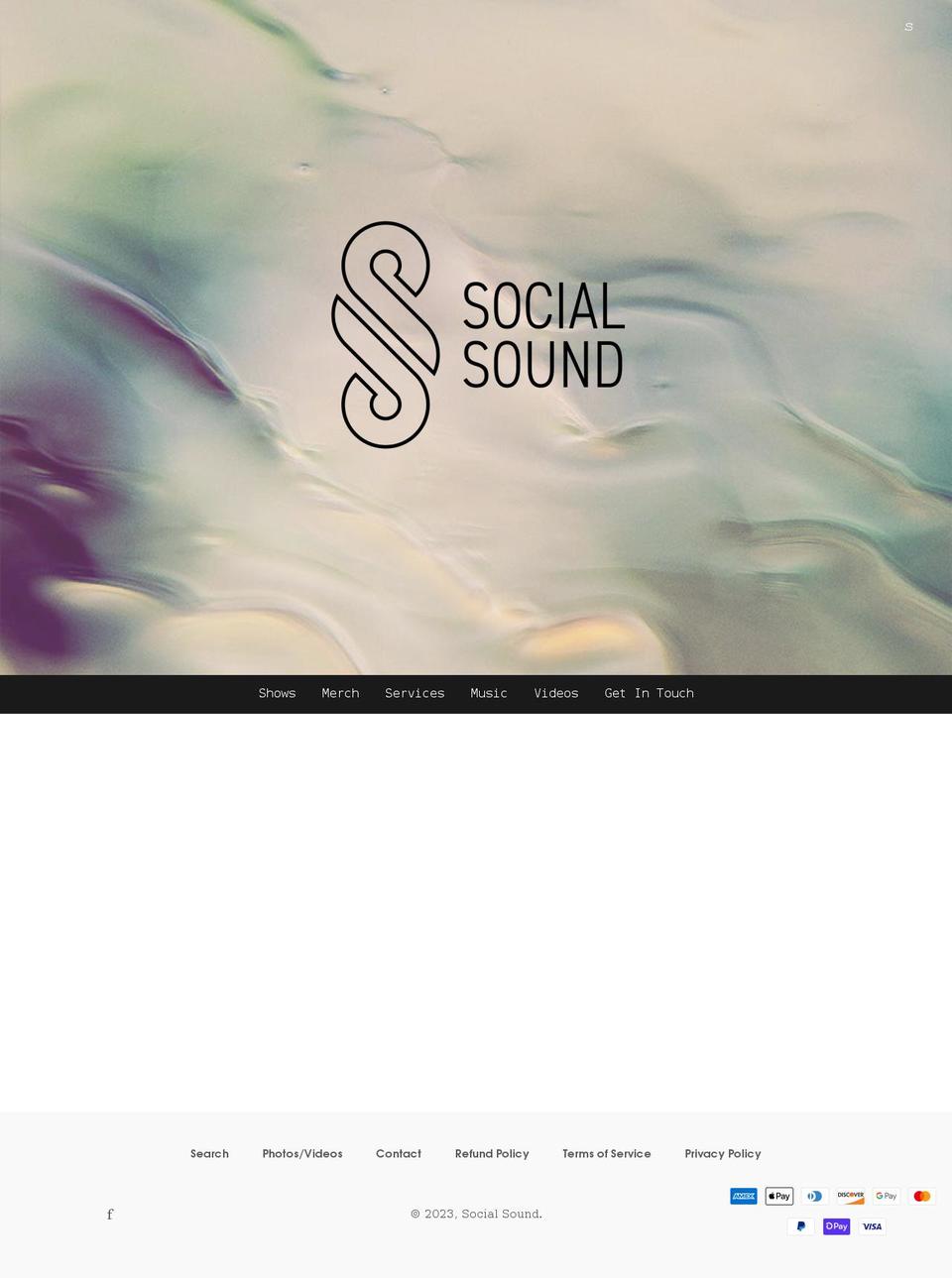 socialsoundevents.com shopify website screenshot