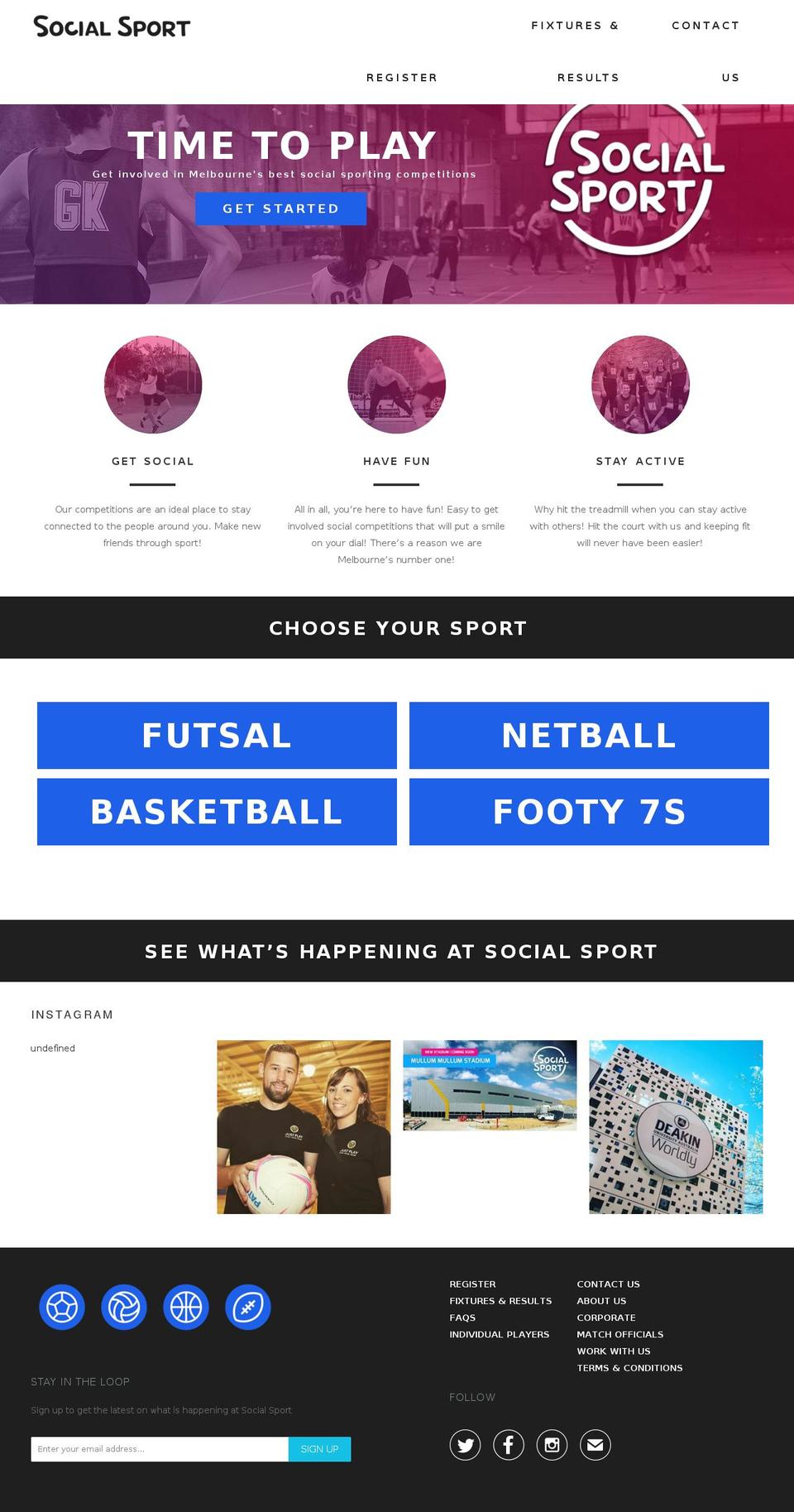 Social Sport Font change Shopify theme site example socialsports.com.au