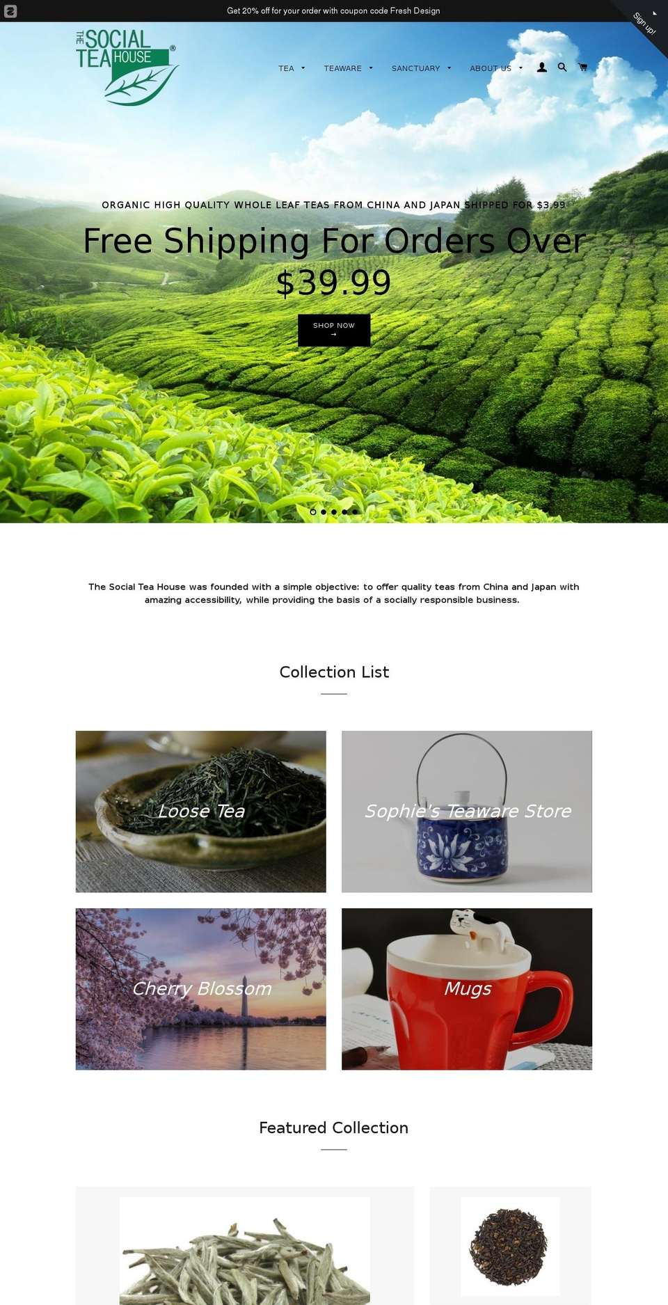 socialteahouse.com shopify website screenshot