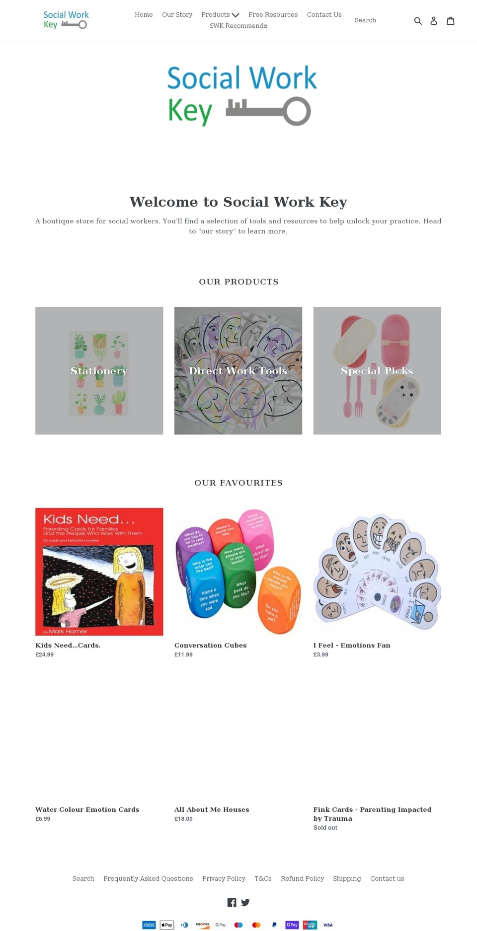 socialworkkey.co.uk shopify website screenshot