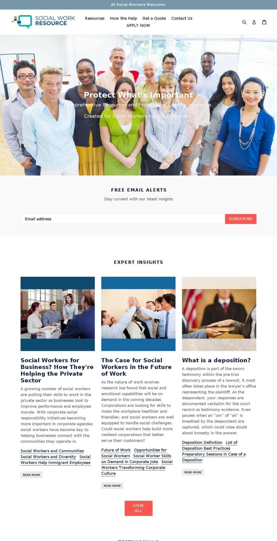 socialworkresource.com shopify website screenshot