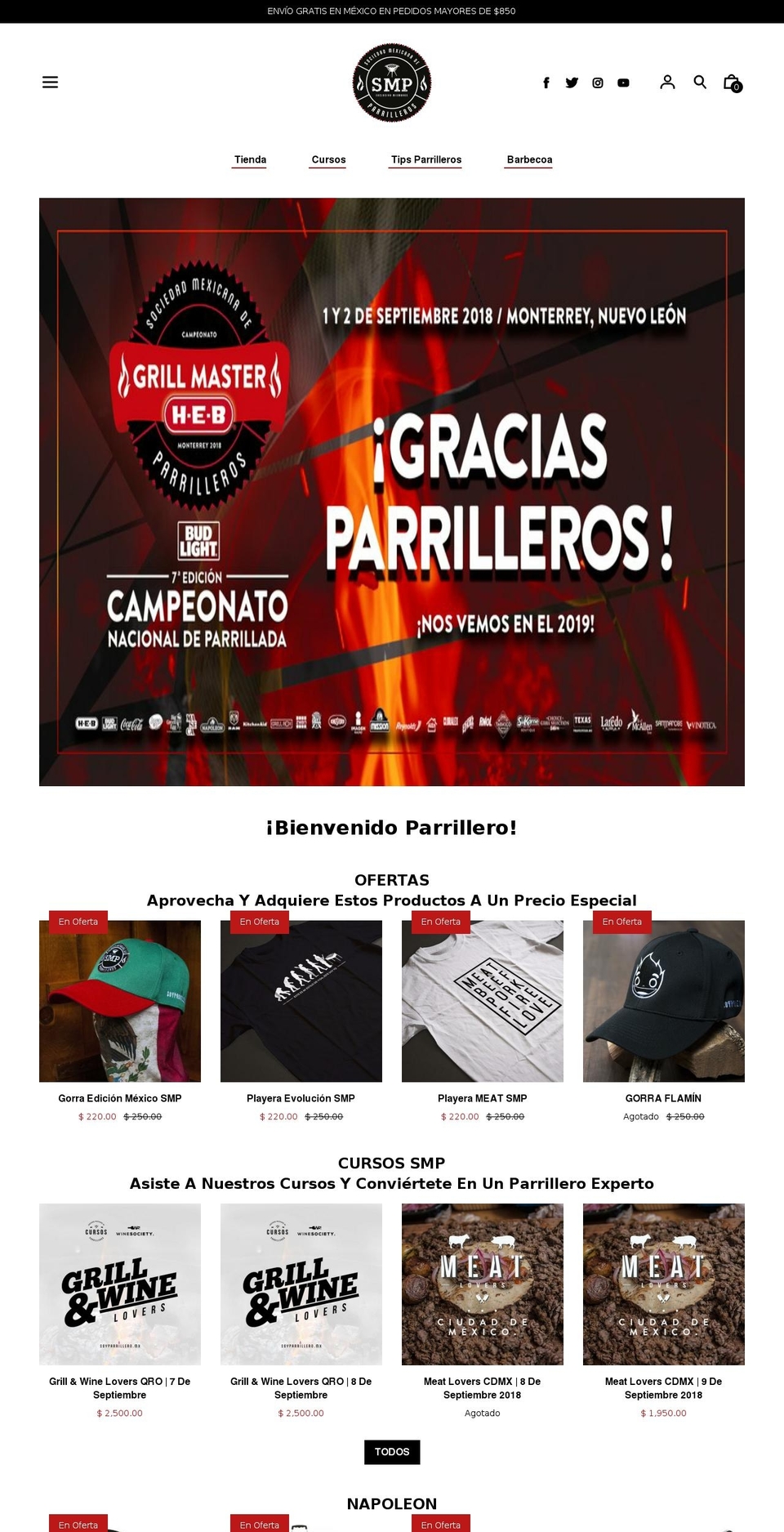 Editorial Shopify theme site example sociedadmexicanadeparrilleros.com