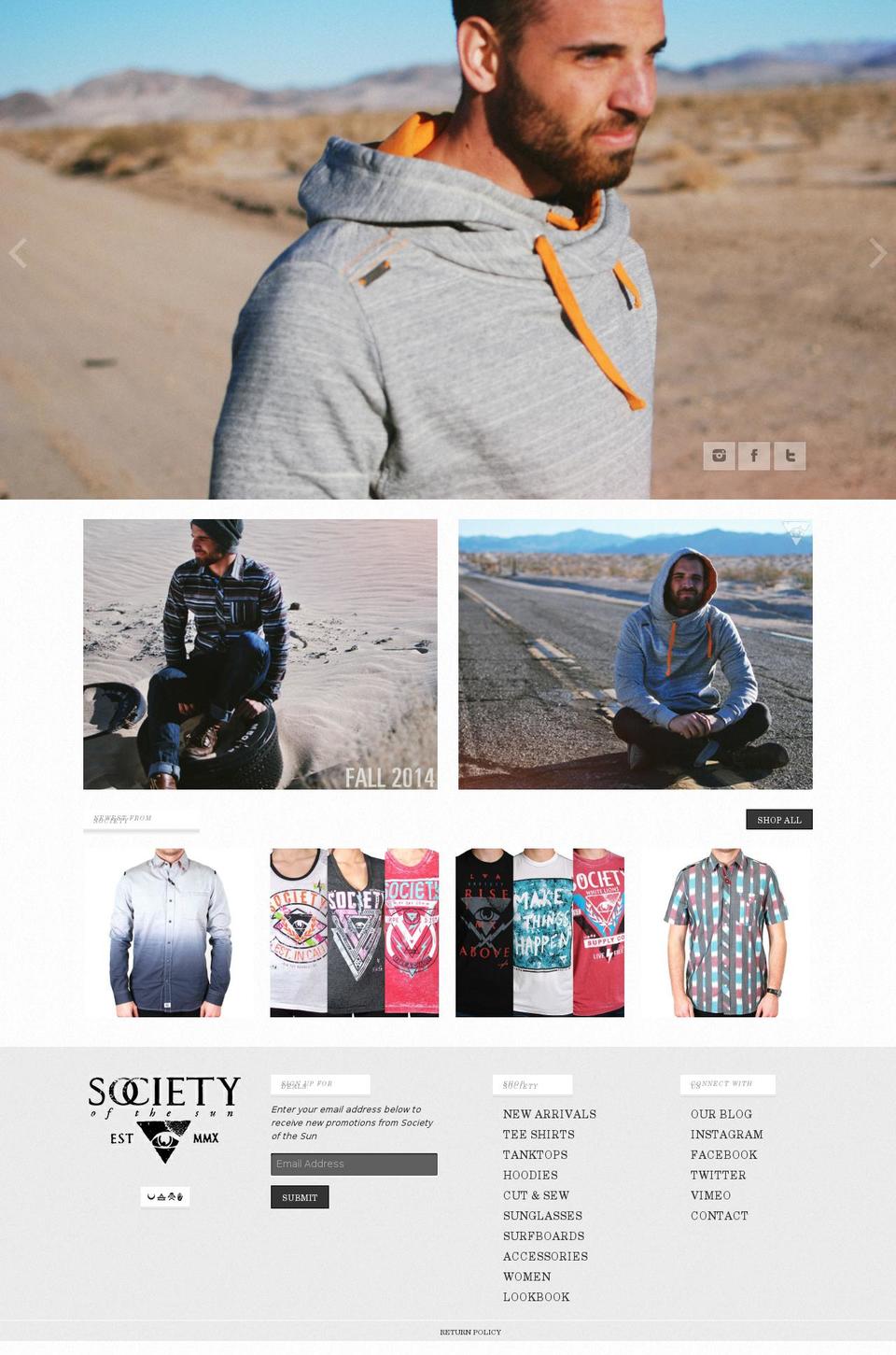 Society 2013 by KR Shopify theme site example society-clothing.com