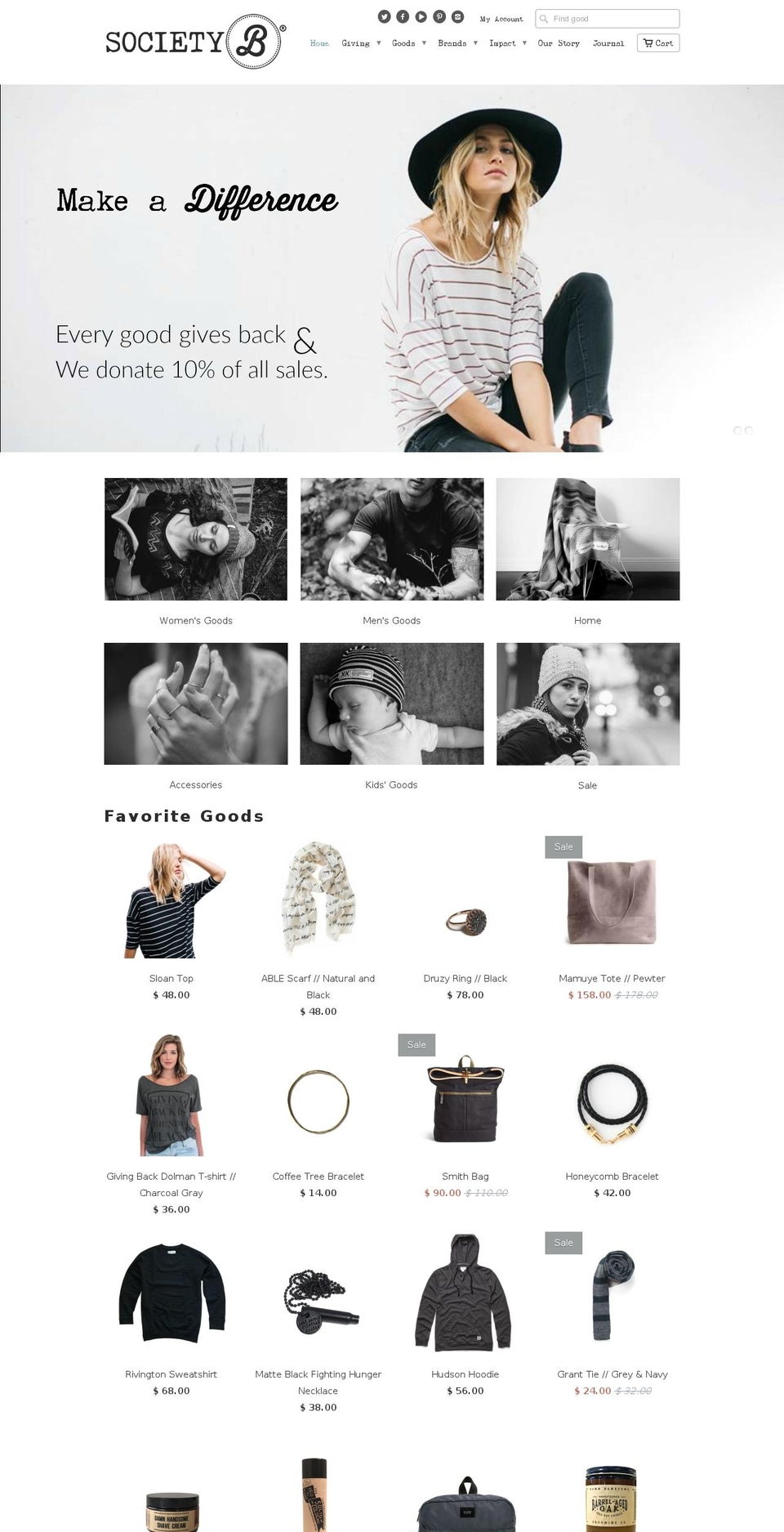 societyb.com shopify website screenshot