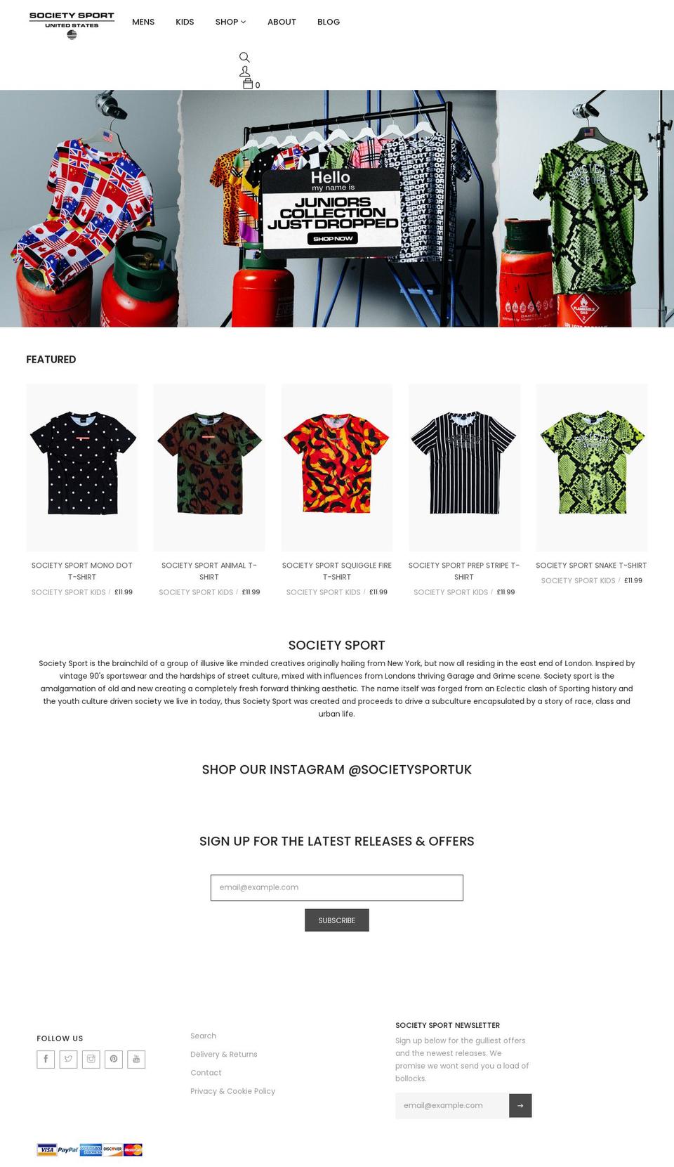 societysport.co.uk shopify website screenshot