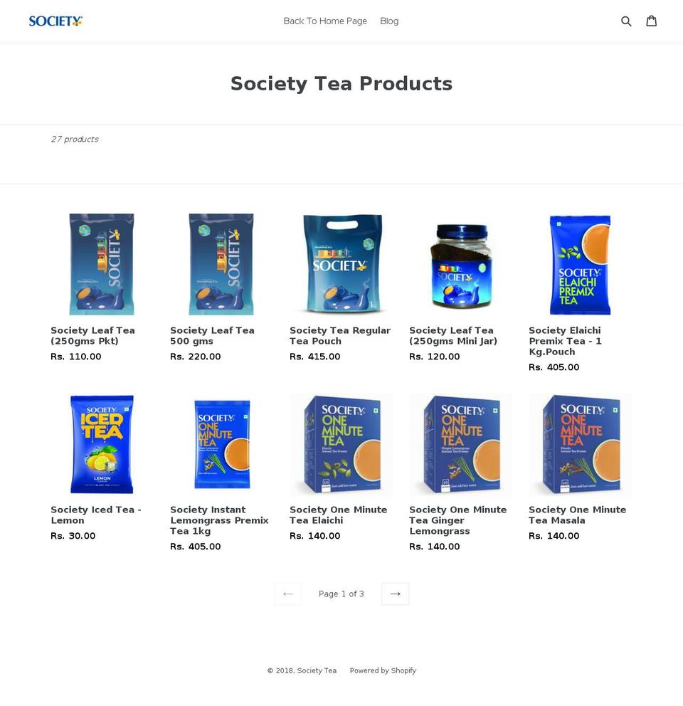 societytea.com shopify website screenshot