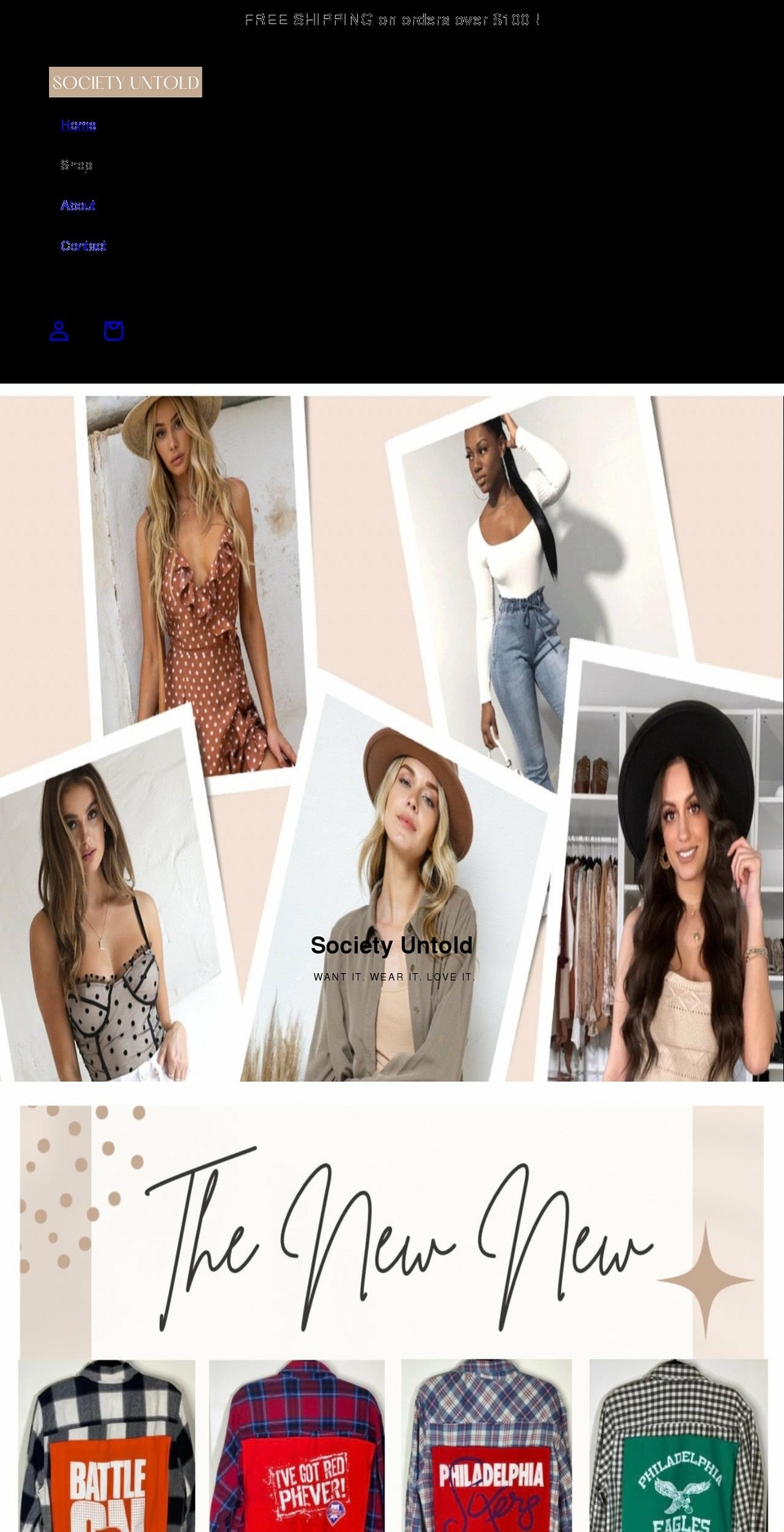 societyuntold.com shopify website screenshot
