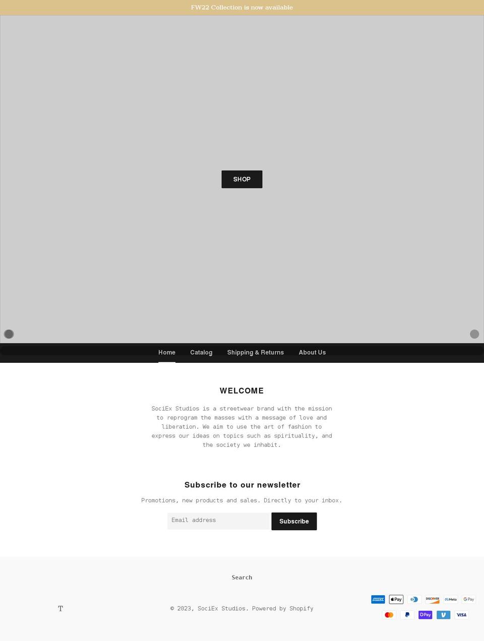 sociexstudios.com shopify website screenshot