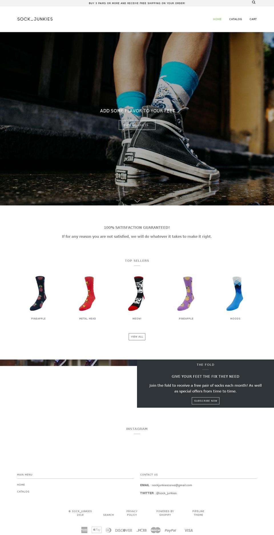 sock-junkies.com — Shopify storefront screenshot