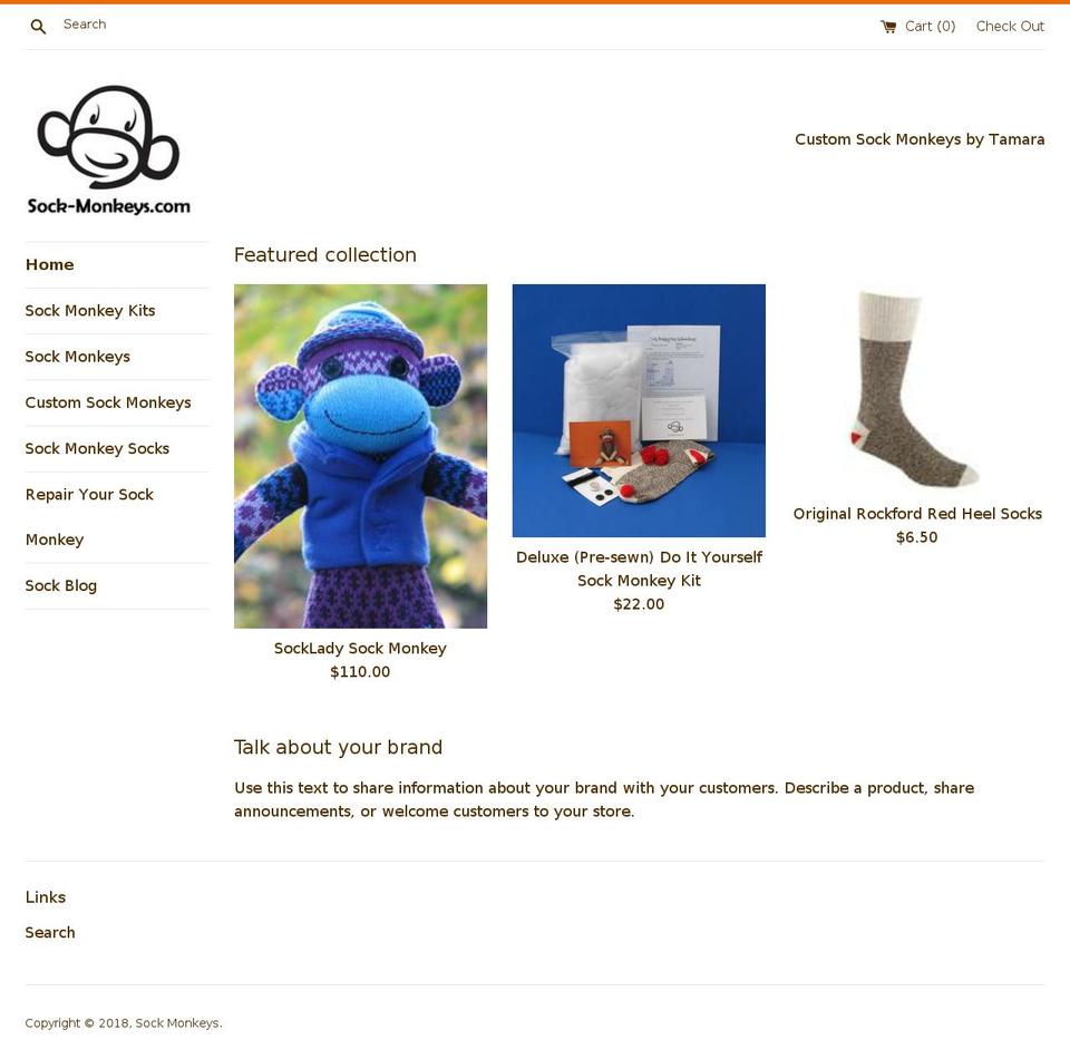 sock-monkeys.com shopify website screenshot