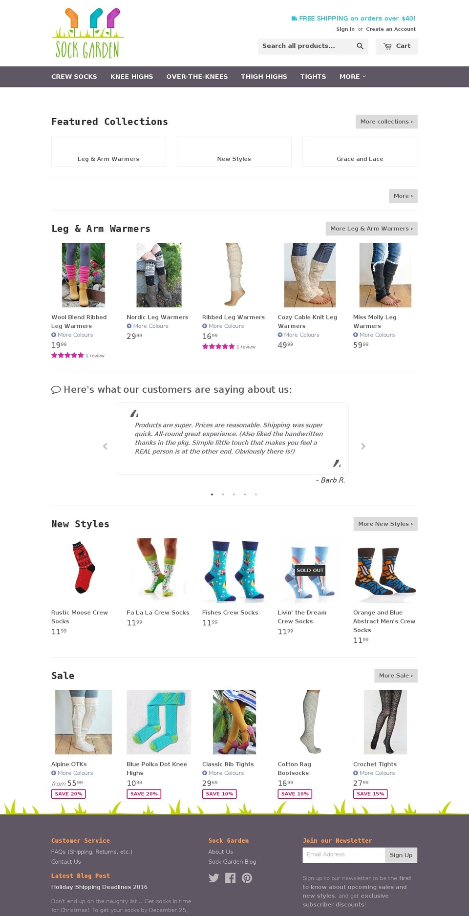 sockgarden.com shopify website screenshot