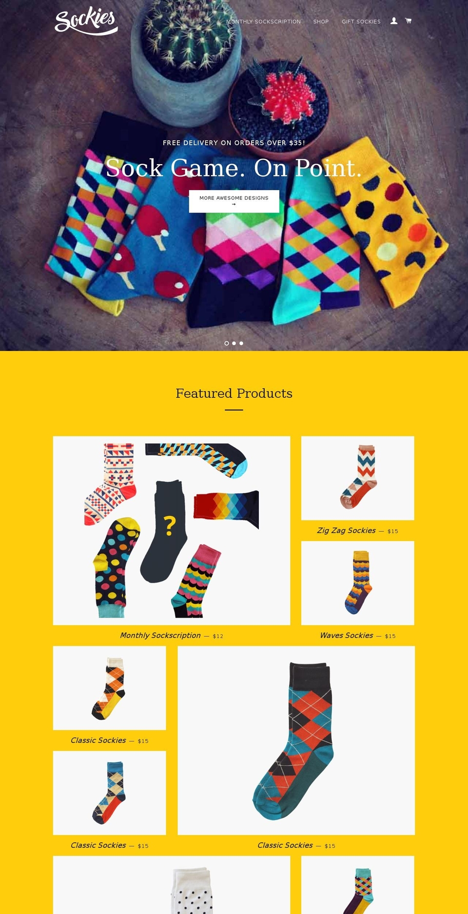 sockies.com.au shopify website screenshot