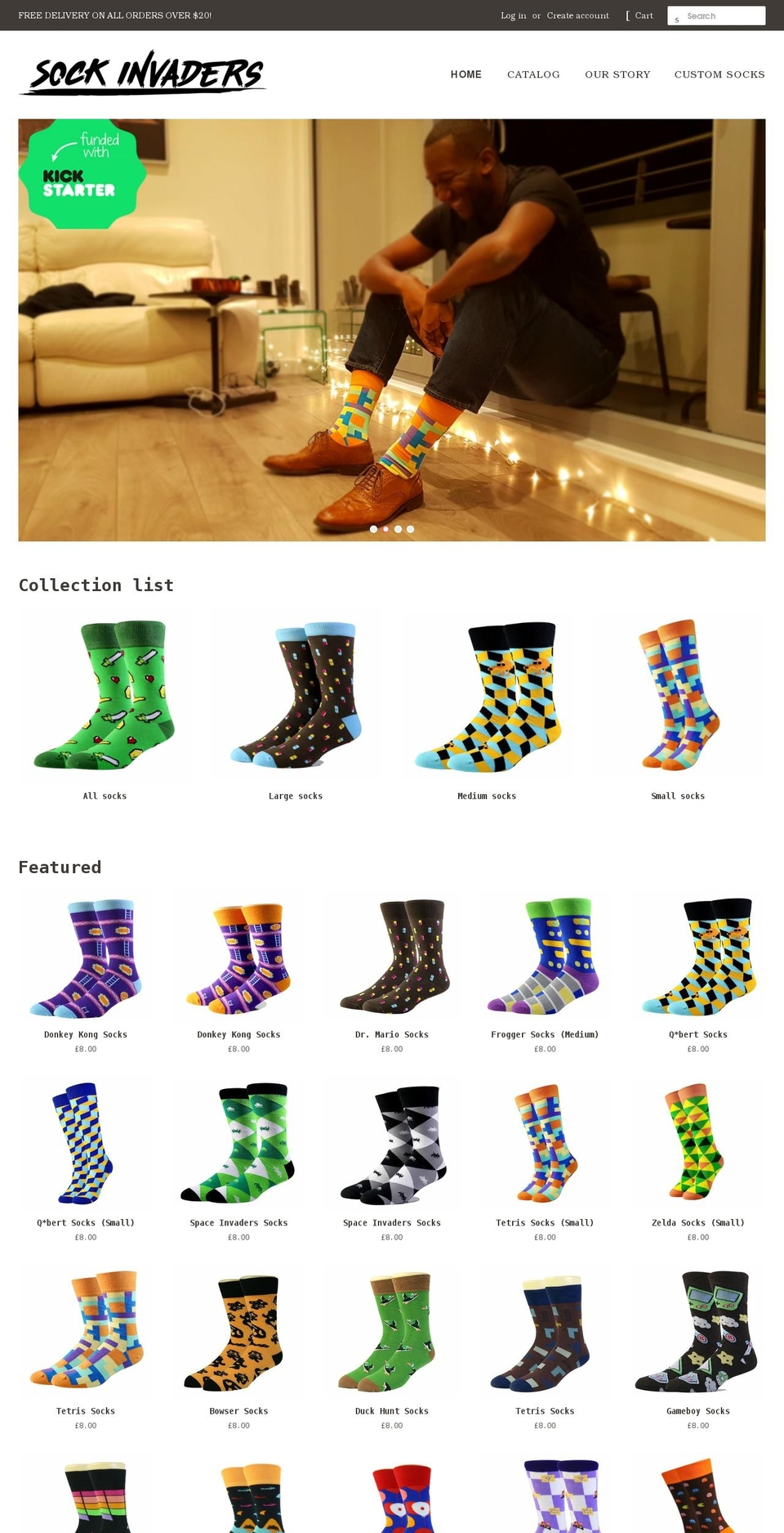 sockinvaders.com shopify website screenshot