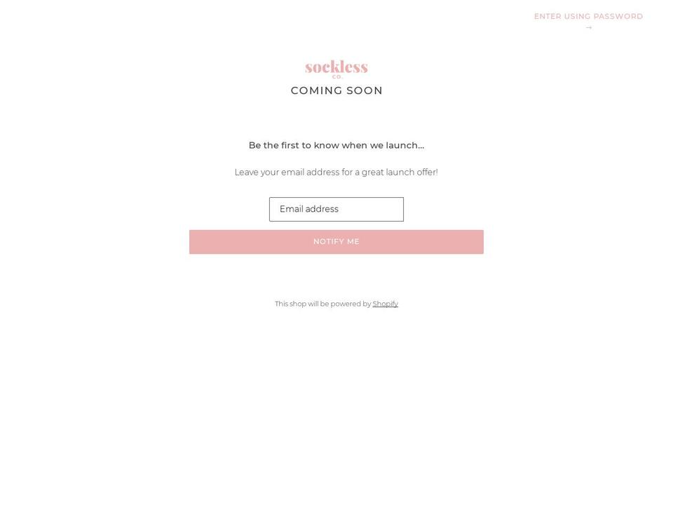 sockless.com shopify website screenshot