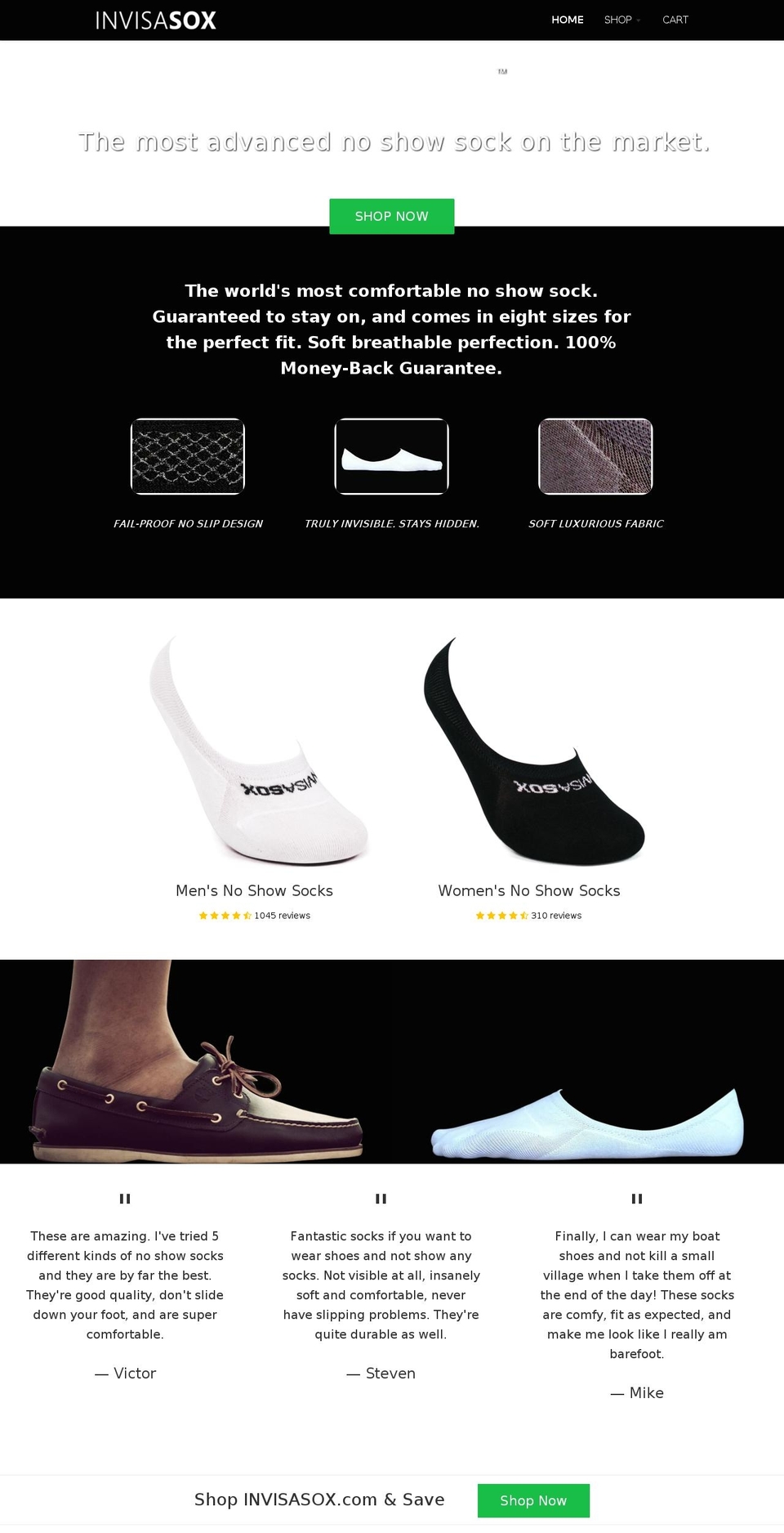 socklesslook.com — Shopify storefront screenshot