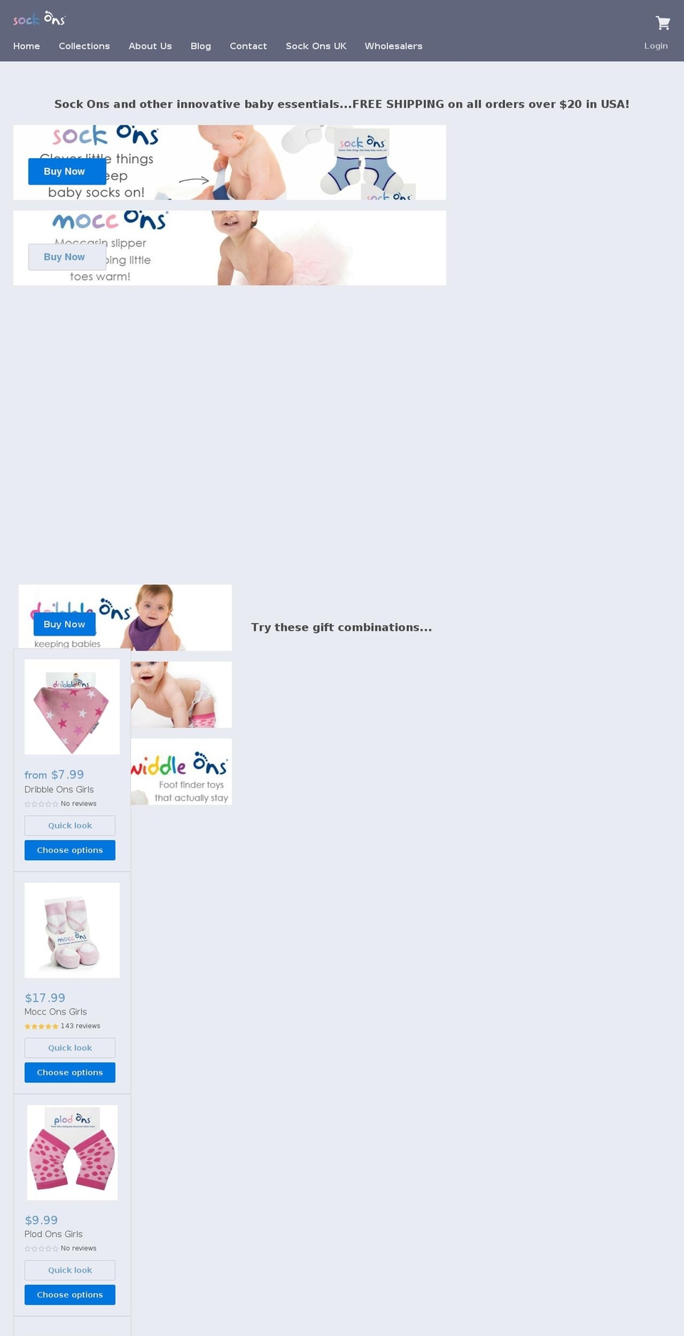 sockons.com shopify website screenshot