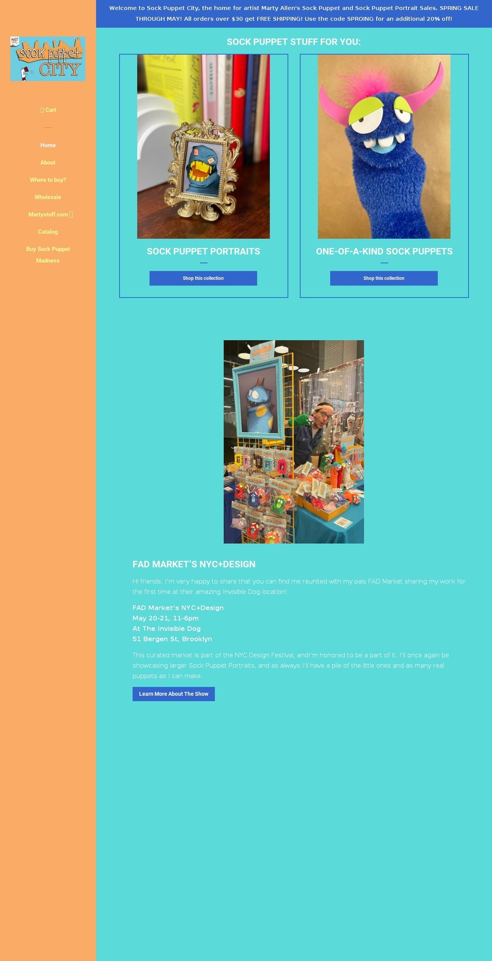 sockpuppetcity.com — Shopify storefront screenshot